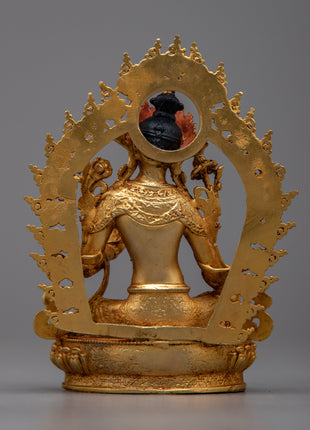Miniature Green Tara Statue | Portable Buddhist Figurine
