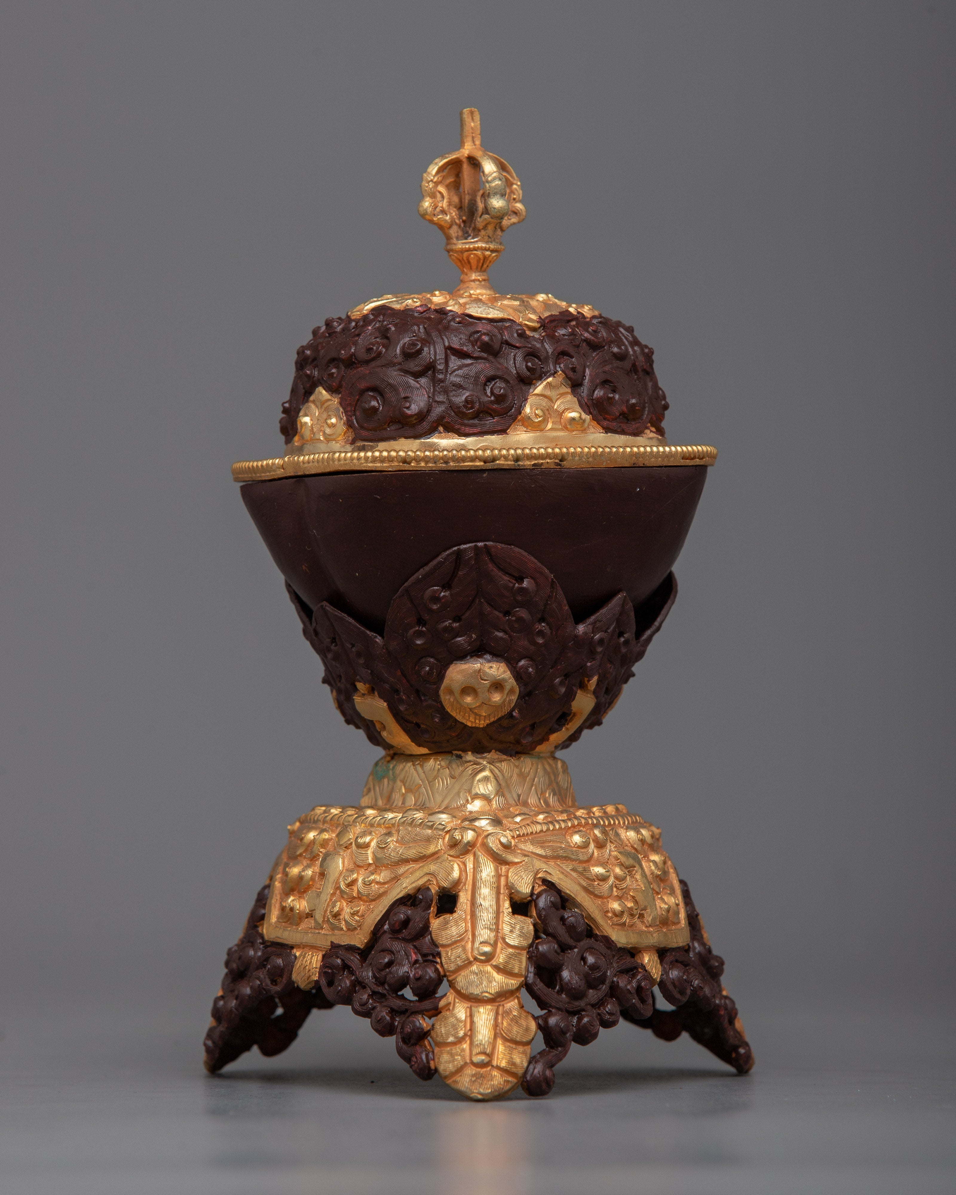 24k Gold Plated Kapala Set | Sacred Altar Pieces for Spiritual Practices