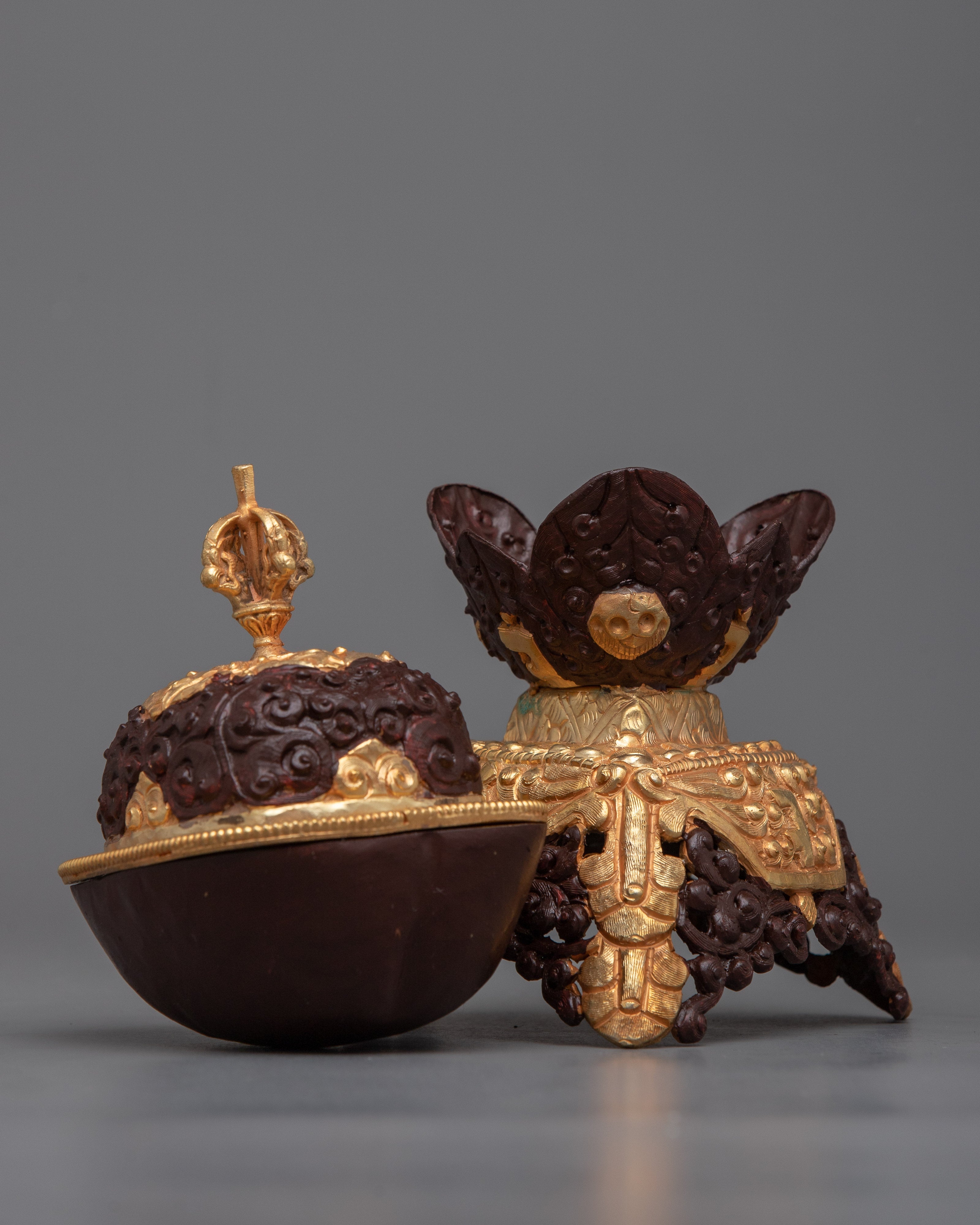 24k Gold Plated Kapala Set | Sacred Altar Pieces for Spiritual Practices