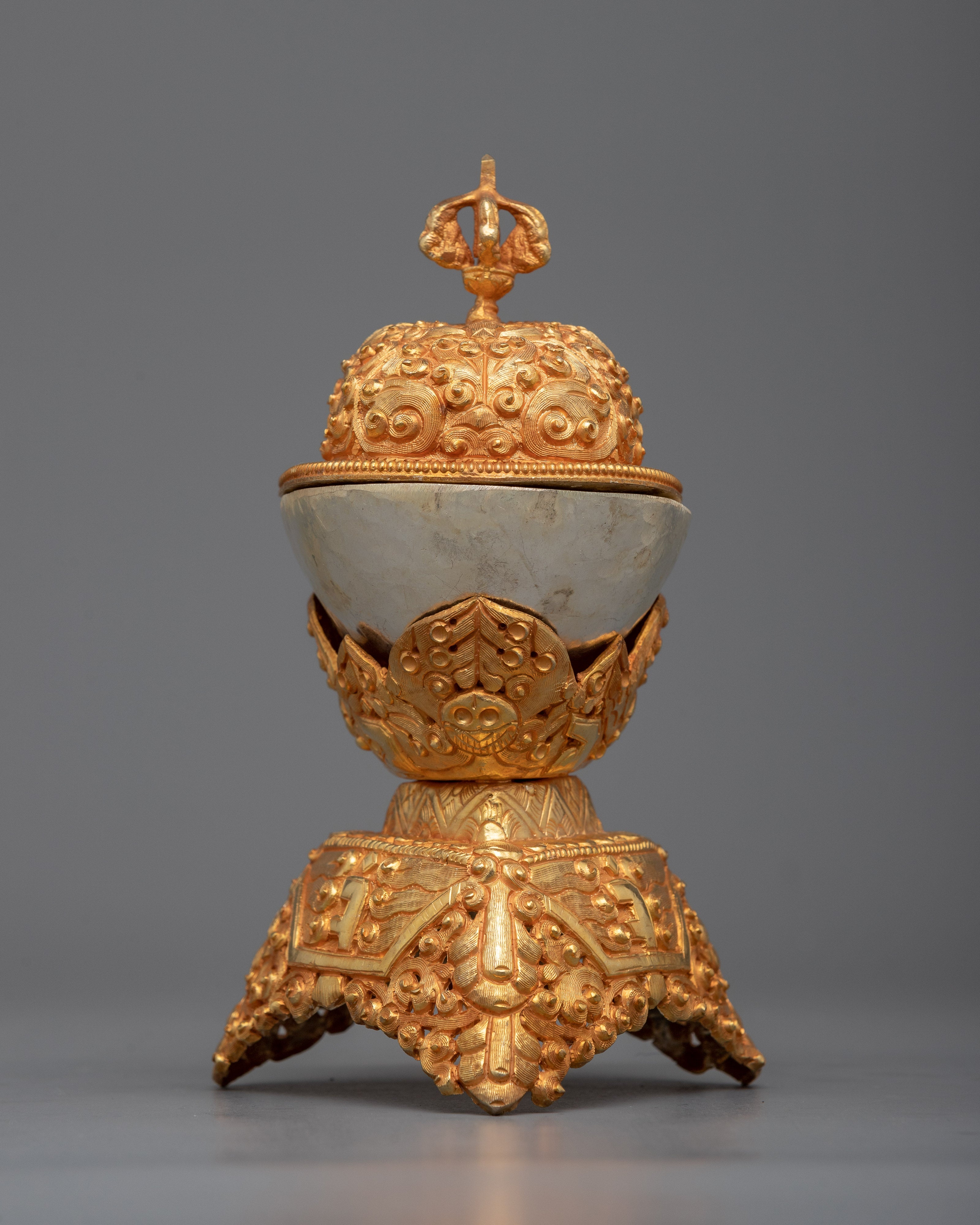 Copper Kapala Cup Set | Authentic Tibetan Offering Bowls for Enlightenment
