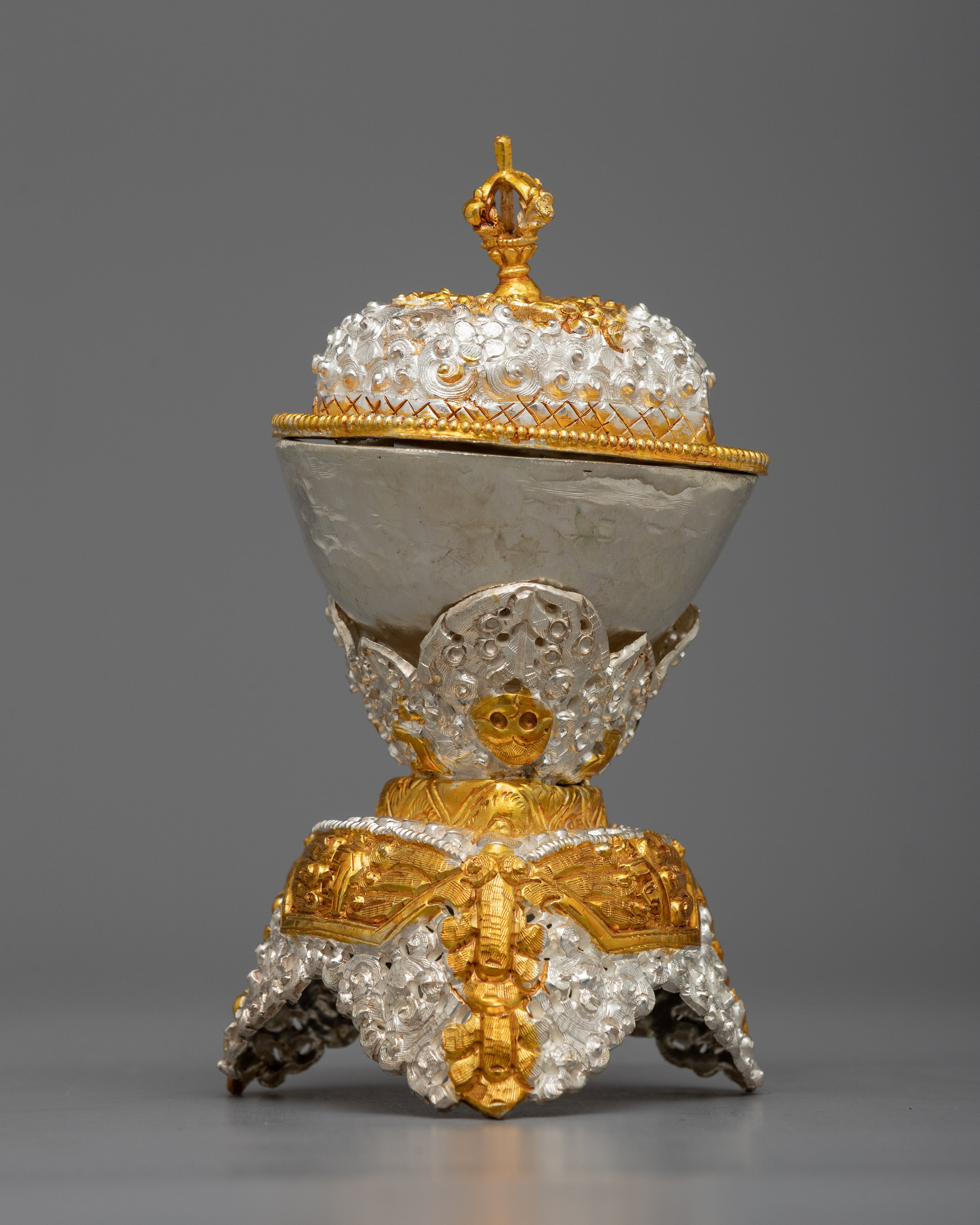 Copper Kapala Skull Cup Set | Essential Vessels for Tibetan Buddhist Altars