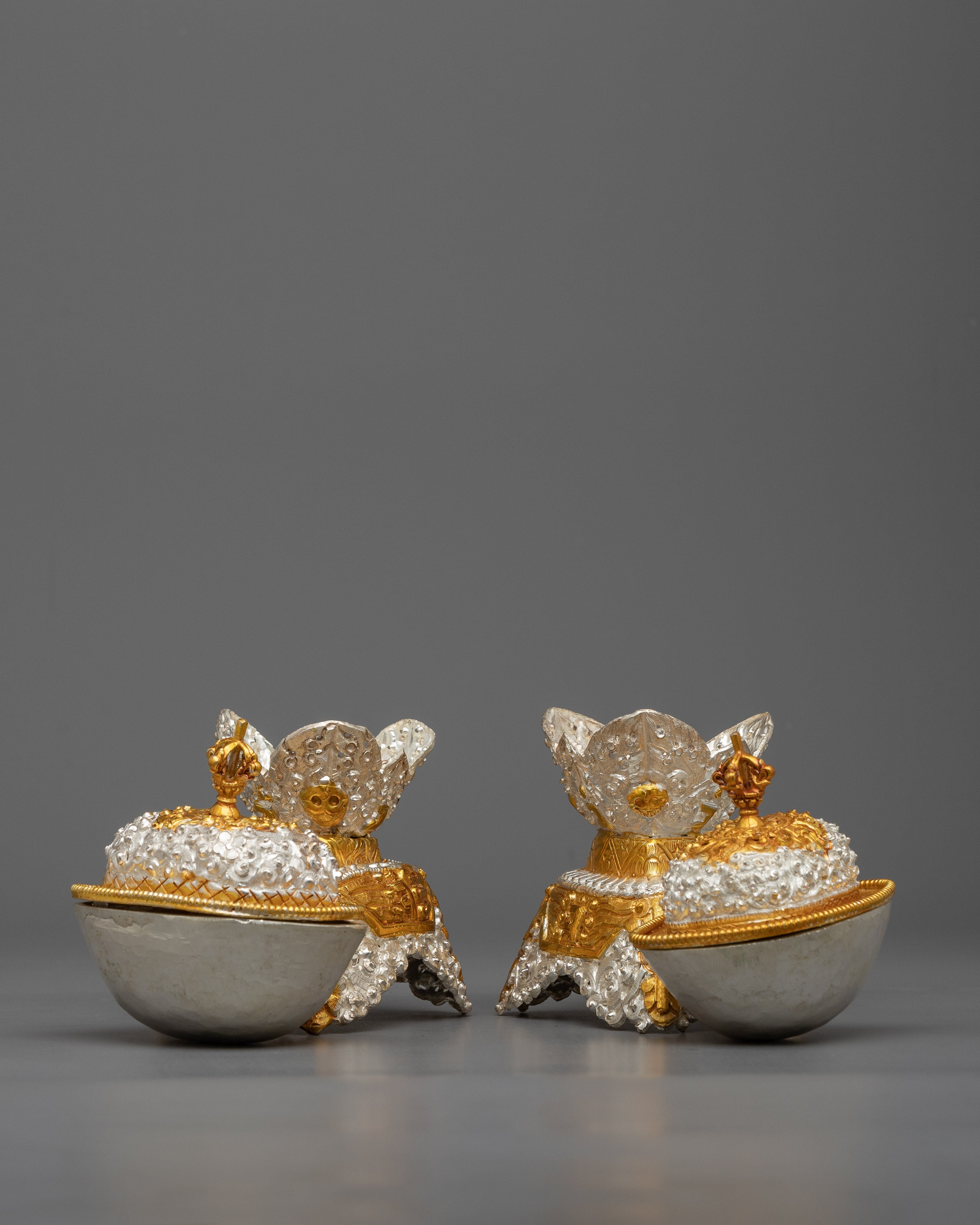 Copper Kapala Skull Cup Set | Essential Vessels for Tibetan Buddhist Altars