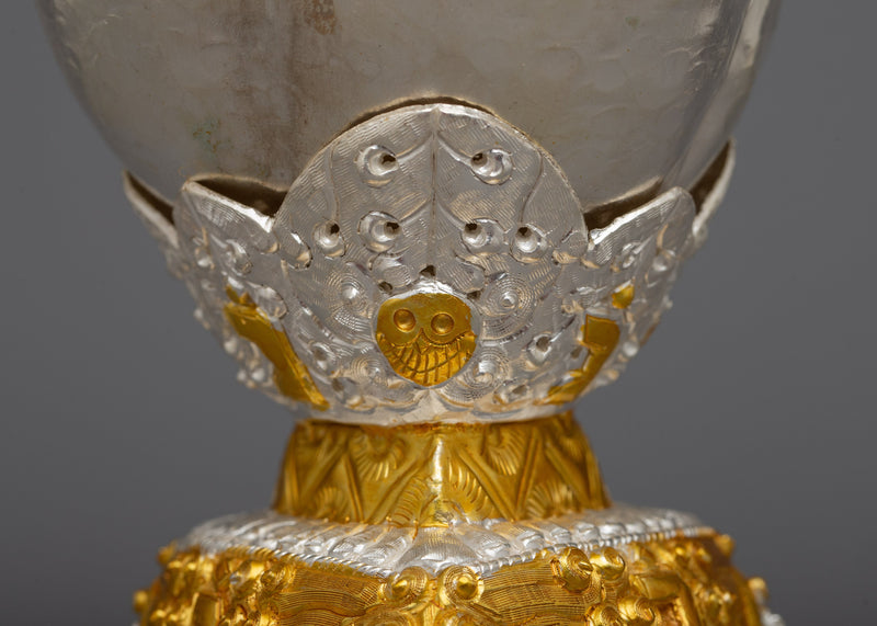 Silver Plated Kapala Set | Tibetan Buddhist Ritual Offering Cup