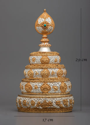 Mandala Rice Offering Set | Tibetan Buddhist Altar for Rituals