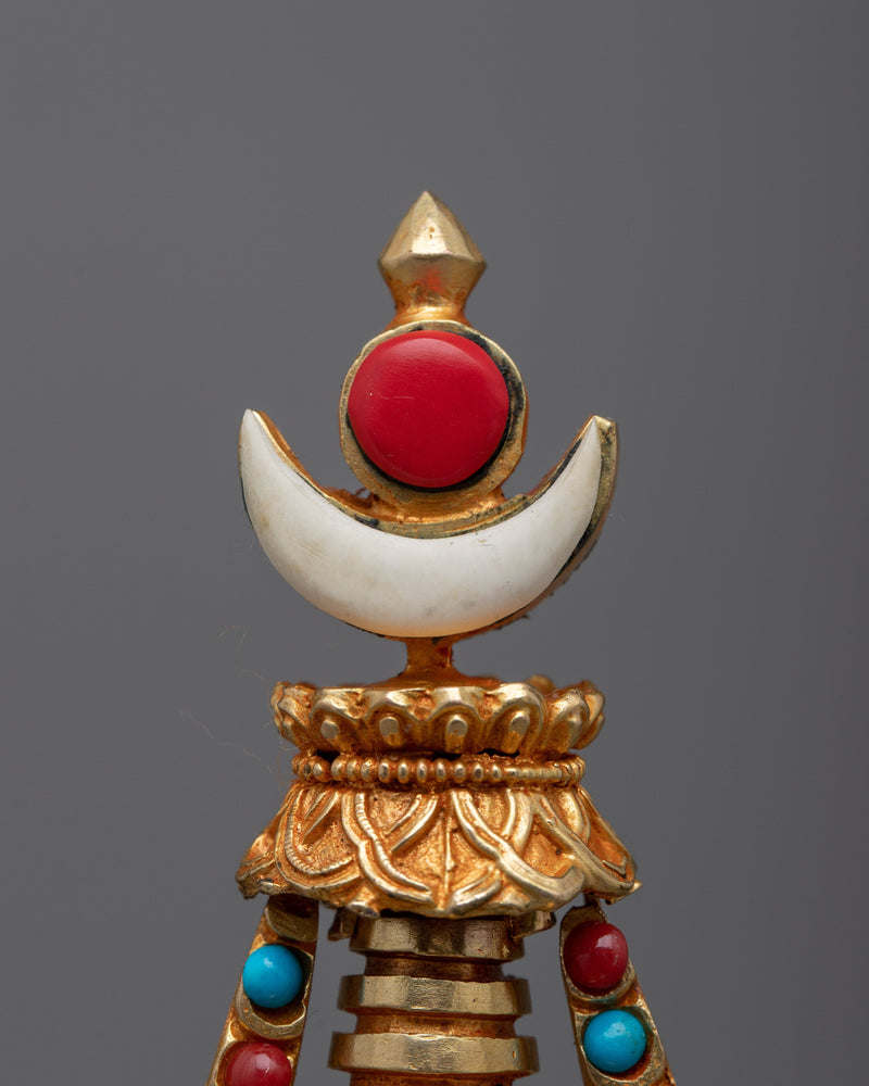 Beautiful 24k Gold Plated Stupa Statue | Serene and Tranquil Home Accent