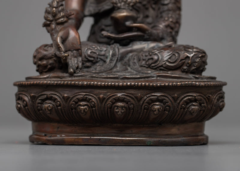 Copper Medicine Buddha Statue | Serene Figurine for Meditation and Healing