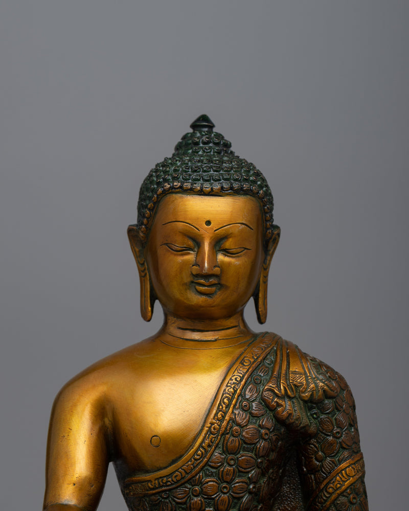 Shakyamuni Buddha Brass Statue | Peaceful Meditation Decor