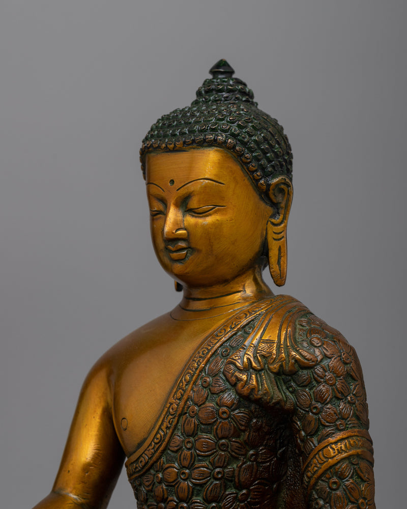 Shakyamuni Buddha Brass Statue | Peaceful Meditation Decor