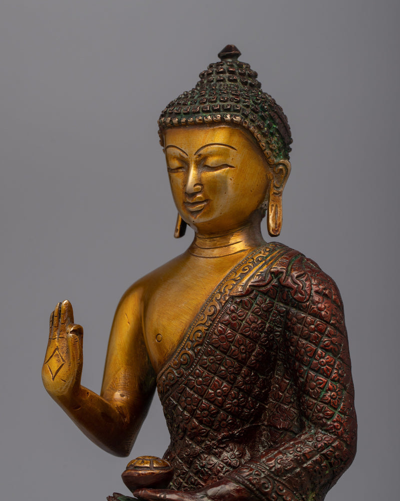 Lord Brass Amoghasiddhi Buddha Statue | Invite Harmony and Balance into Your Home