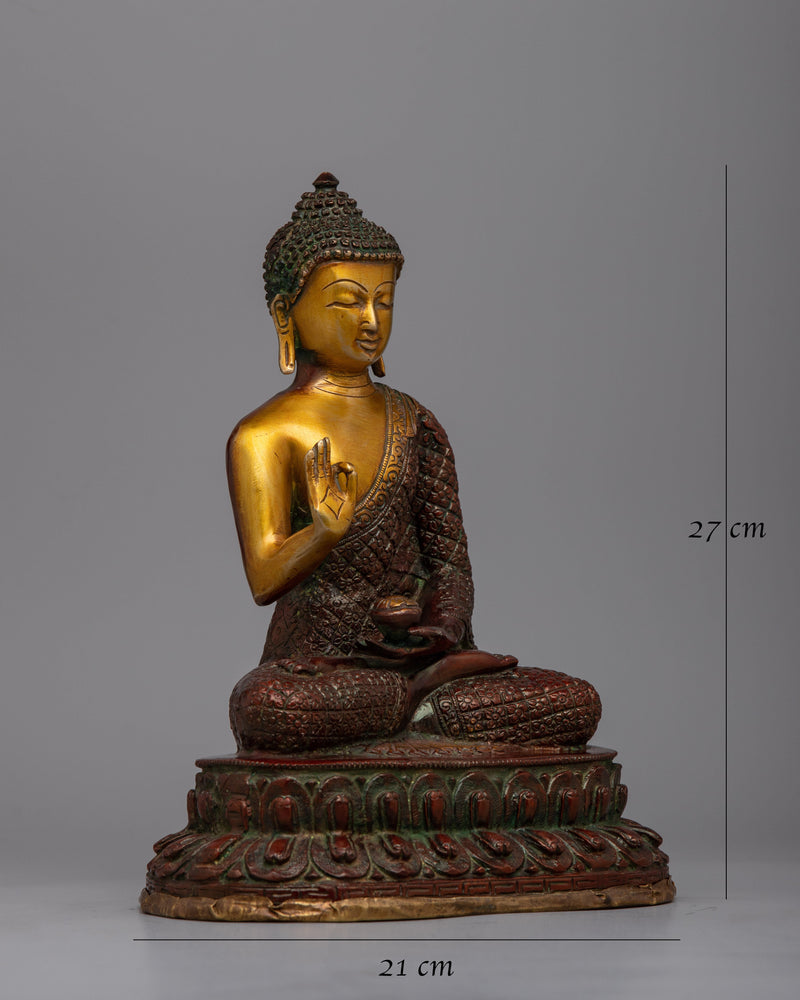 Lord Brass Amoghasiddhi Buddha Statue | Invite Harmony and Balance into Your Home