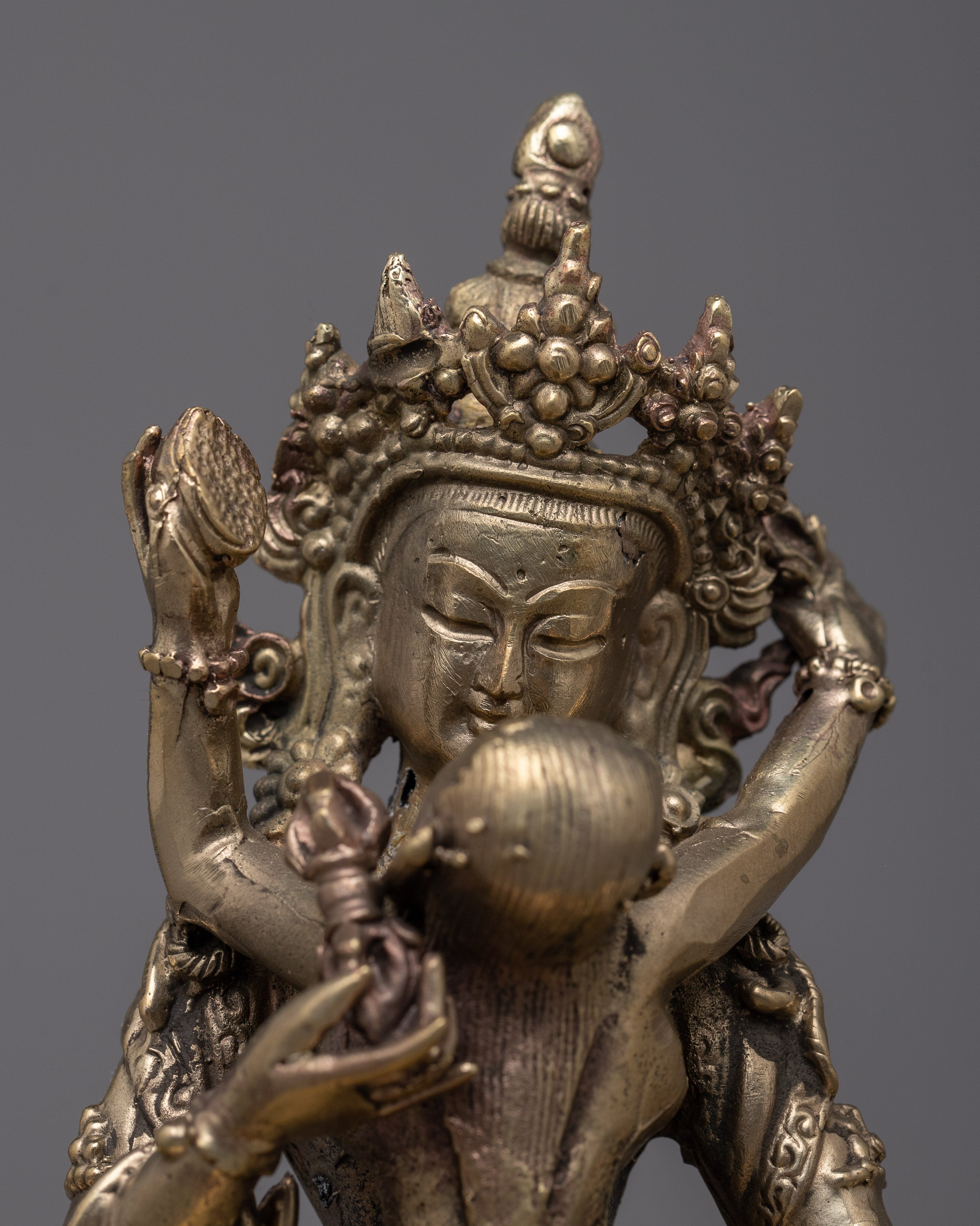 Brass Vajrasattva With Consort Statue | 15cm Tall Handcrafted Beauty