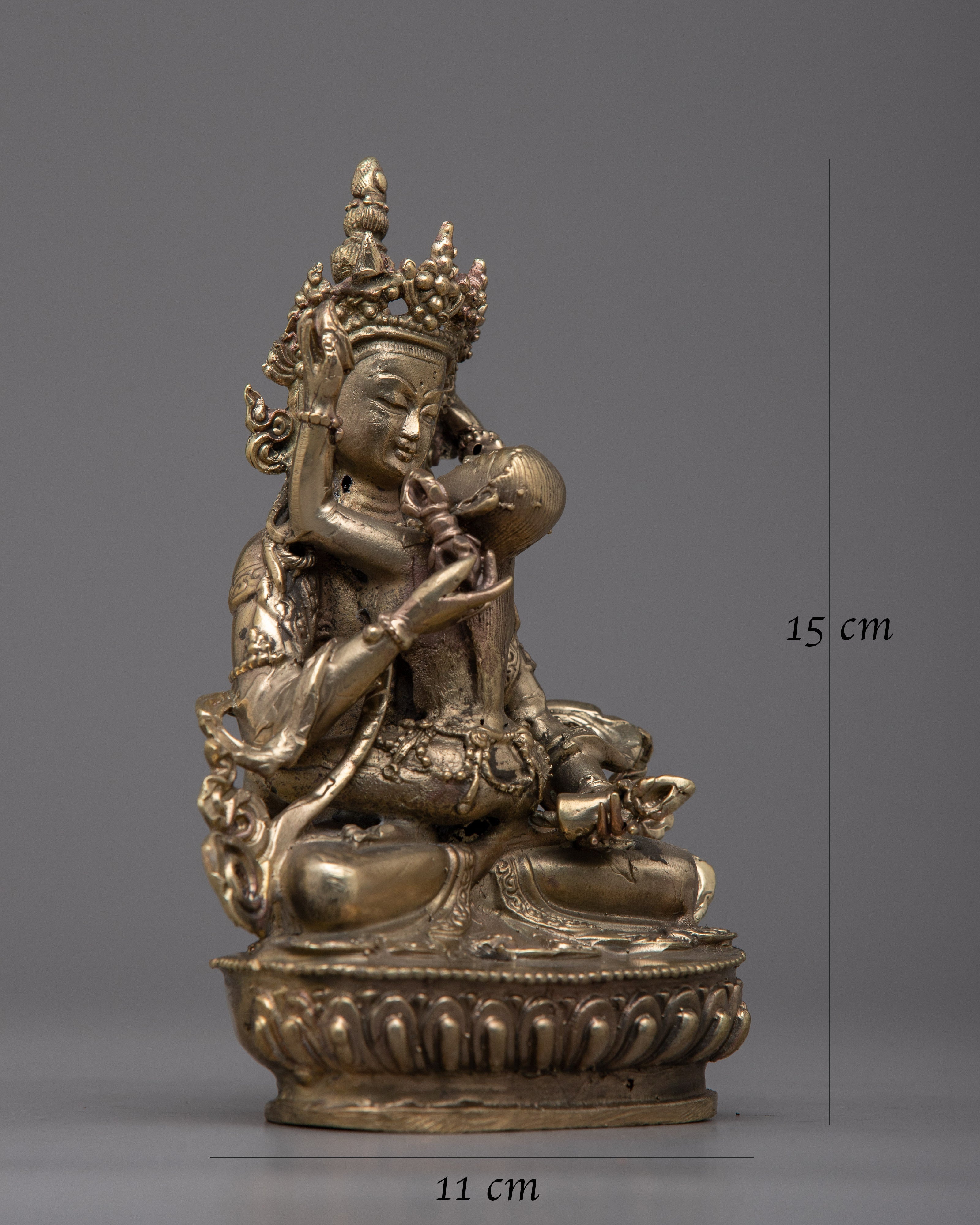 Brass Vajrasattva With Consort Statue | 15cm Tall Handcrafted Beauty
