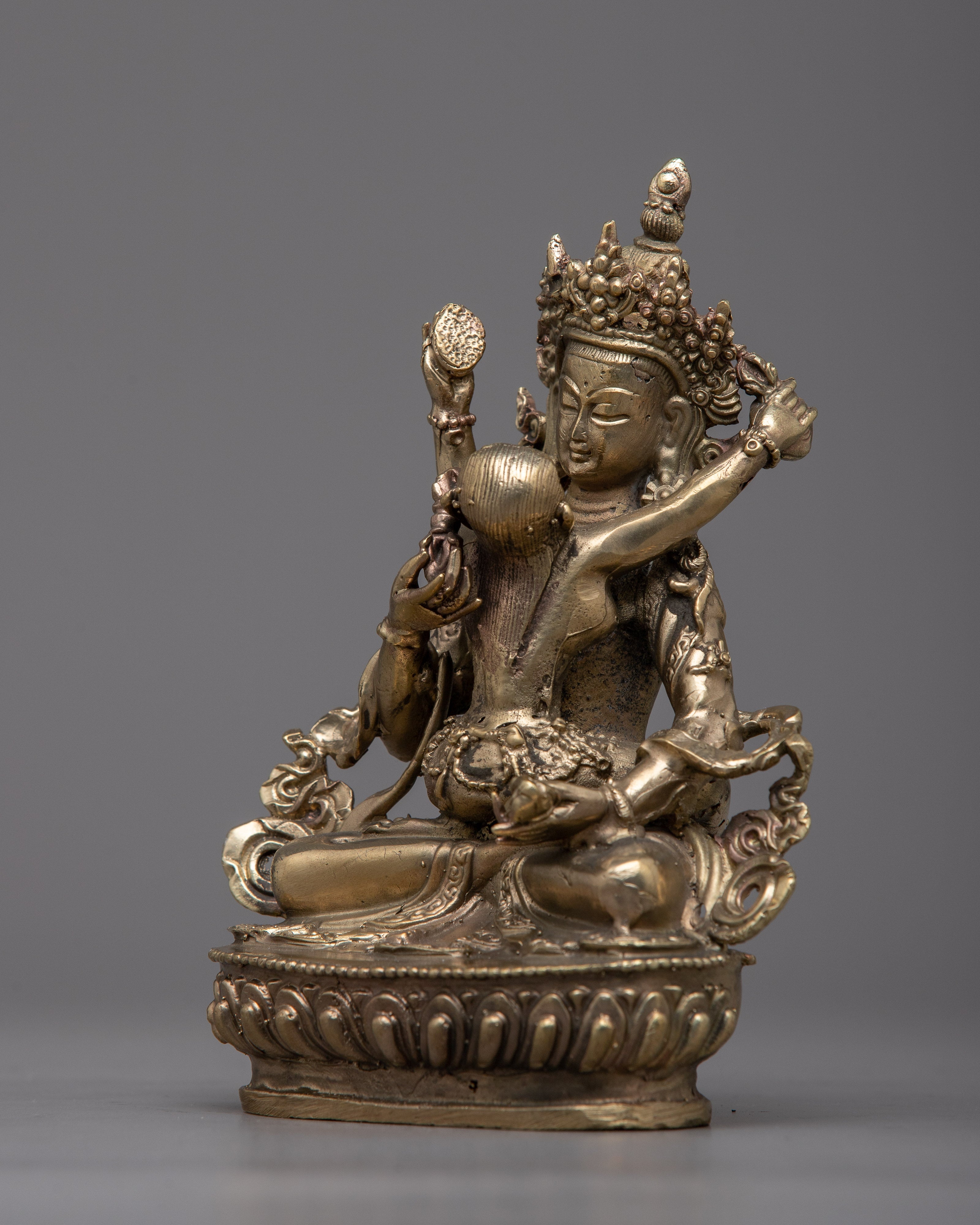 Brass Vajrasattva With Consort Statue | 15cm Tall Handcrafted Beauty