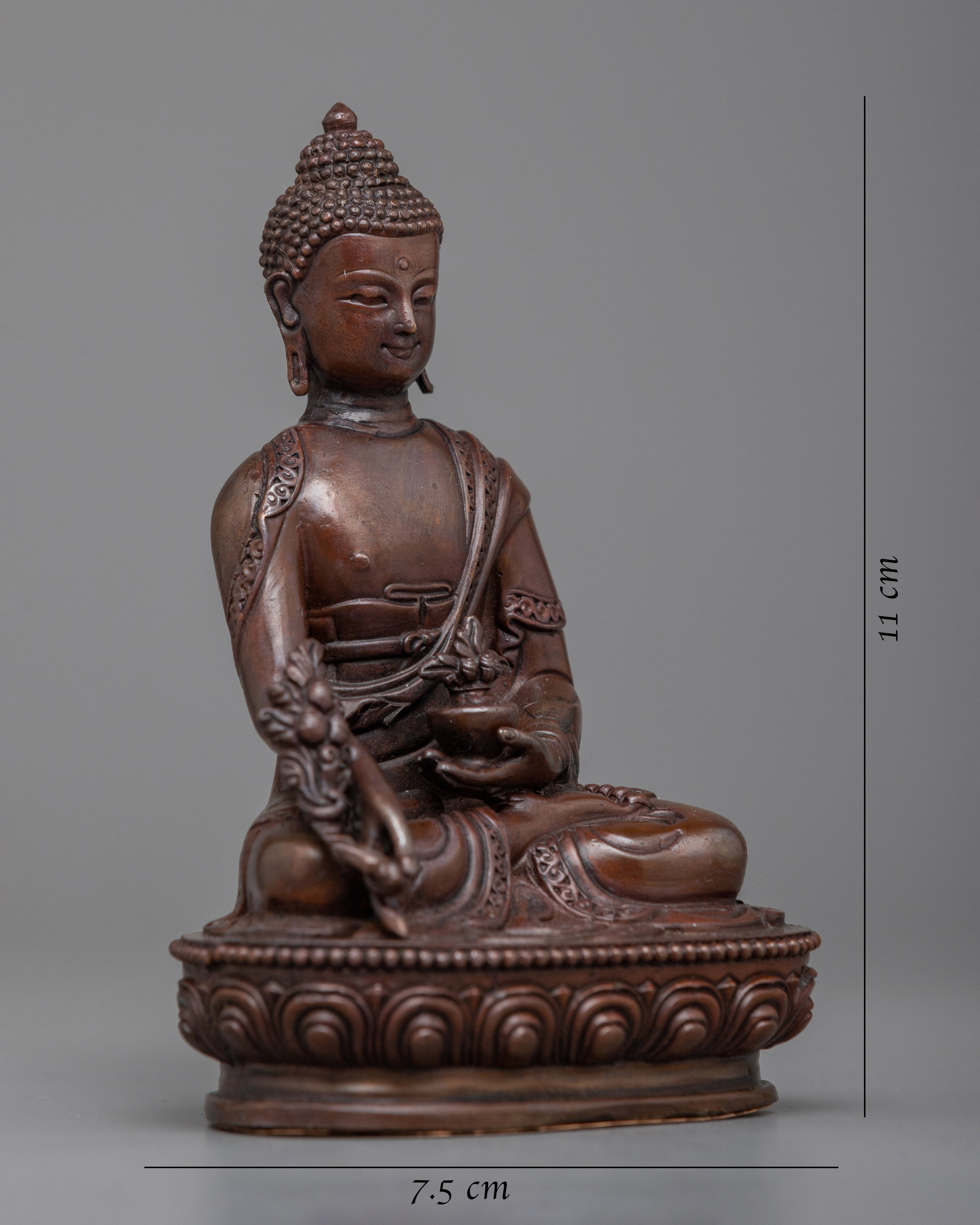 Machine Made Copper Medicine Buddha Statue | Serving as a Beacon of Light and Hope
