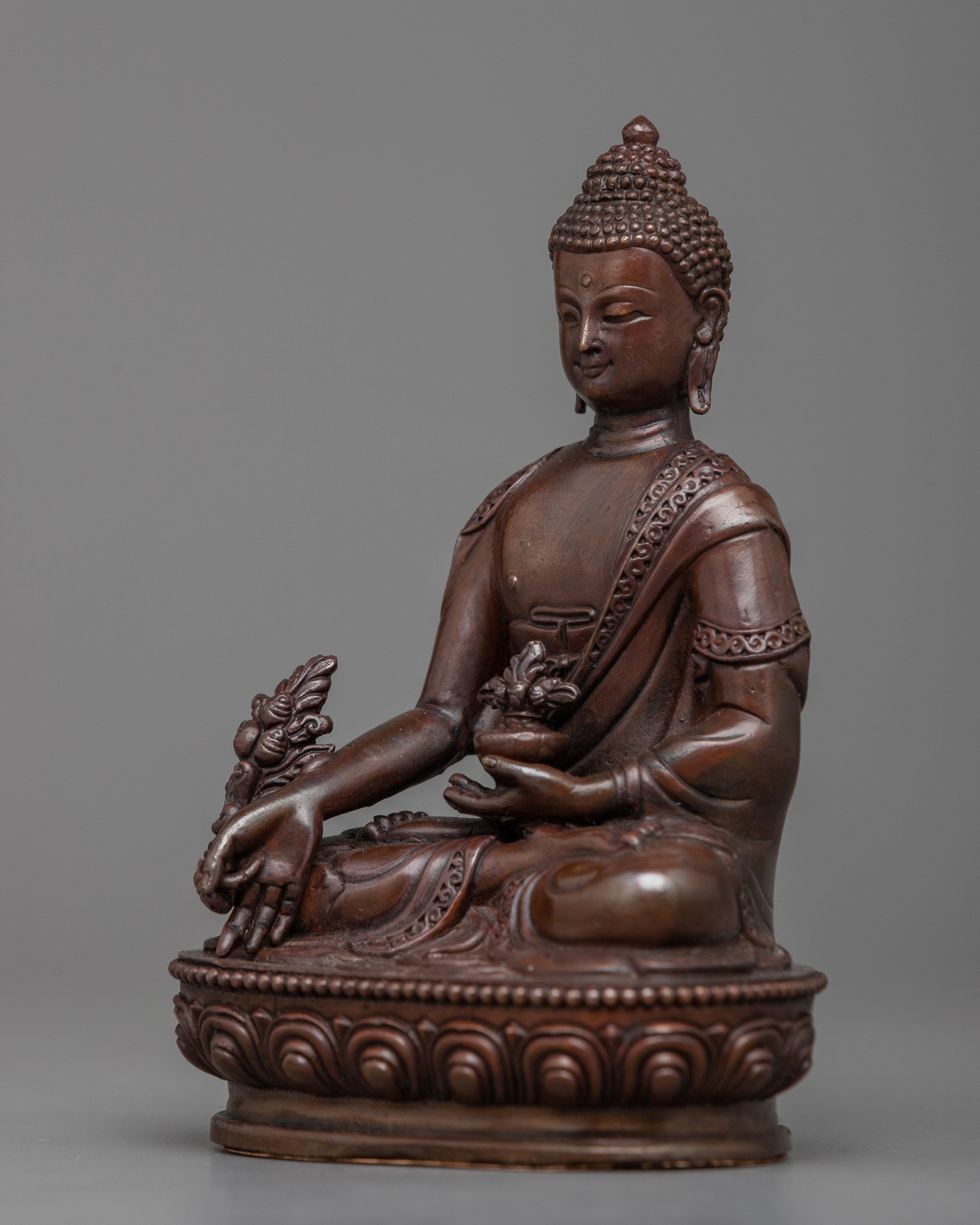 Machine Made Copper Medicine Buddha Statue | Serving as a Beacon of Light and Hope
