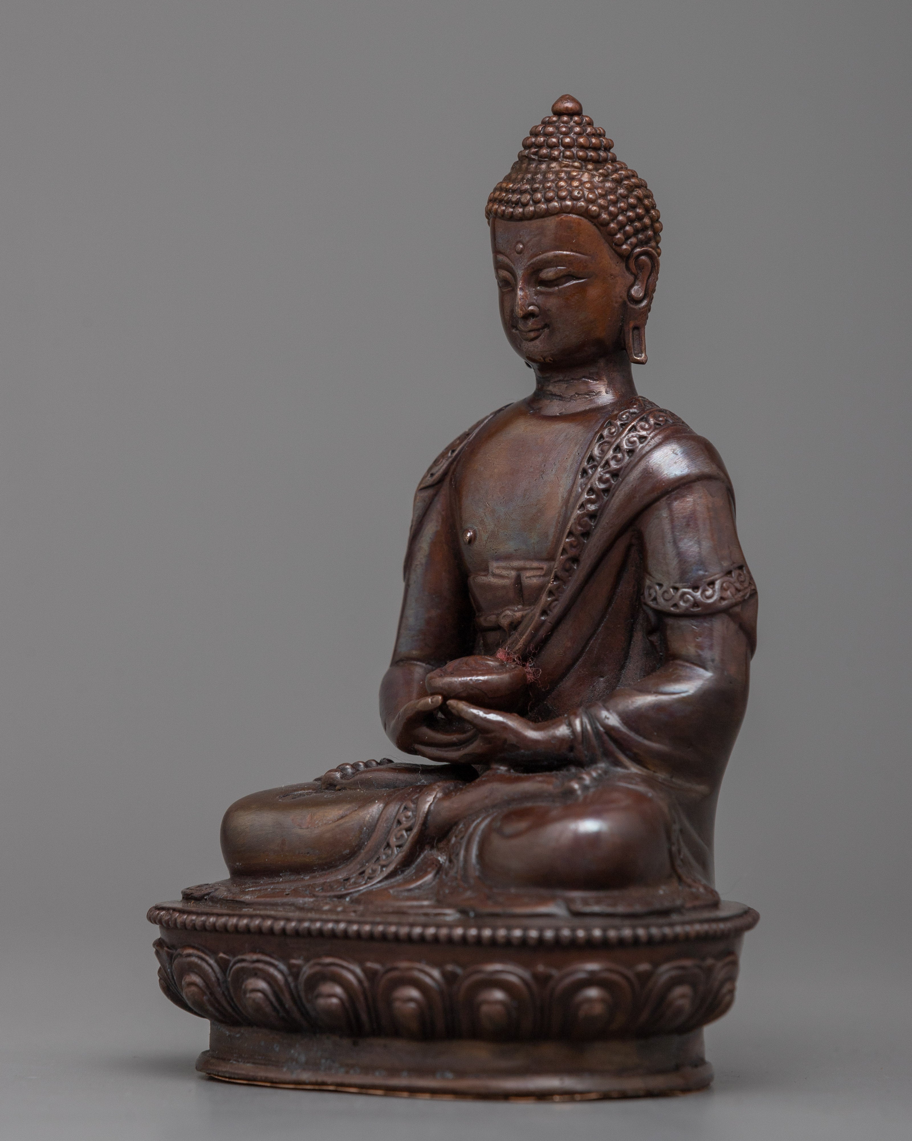 Oxidized Copper Machine Made Amitabha Buddha Statue | Skillfully Crafted to Convey the Peace Of Statue