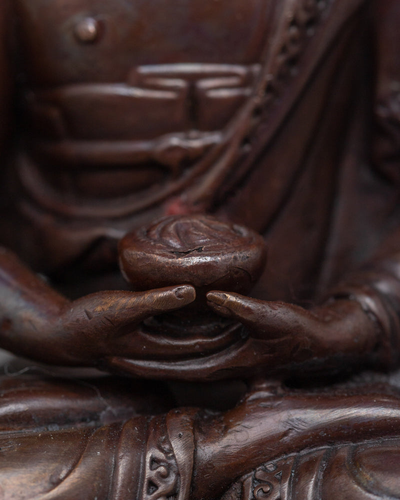 Oxidized Copper Machine Made Amitabha Buddha Statue | Skillfully Crafted to Convey the Peace Of Statue