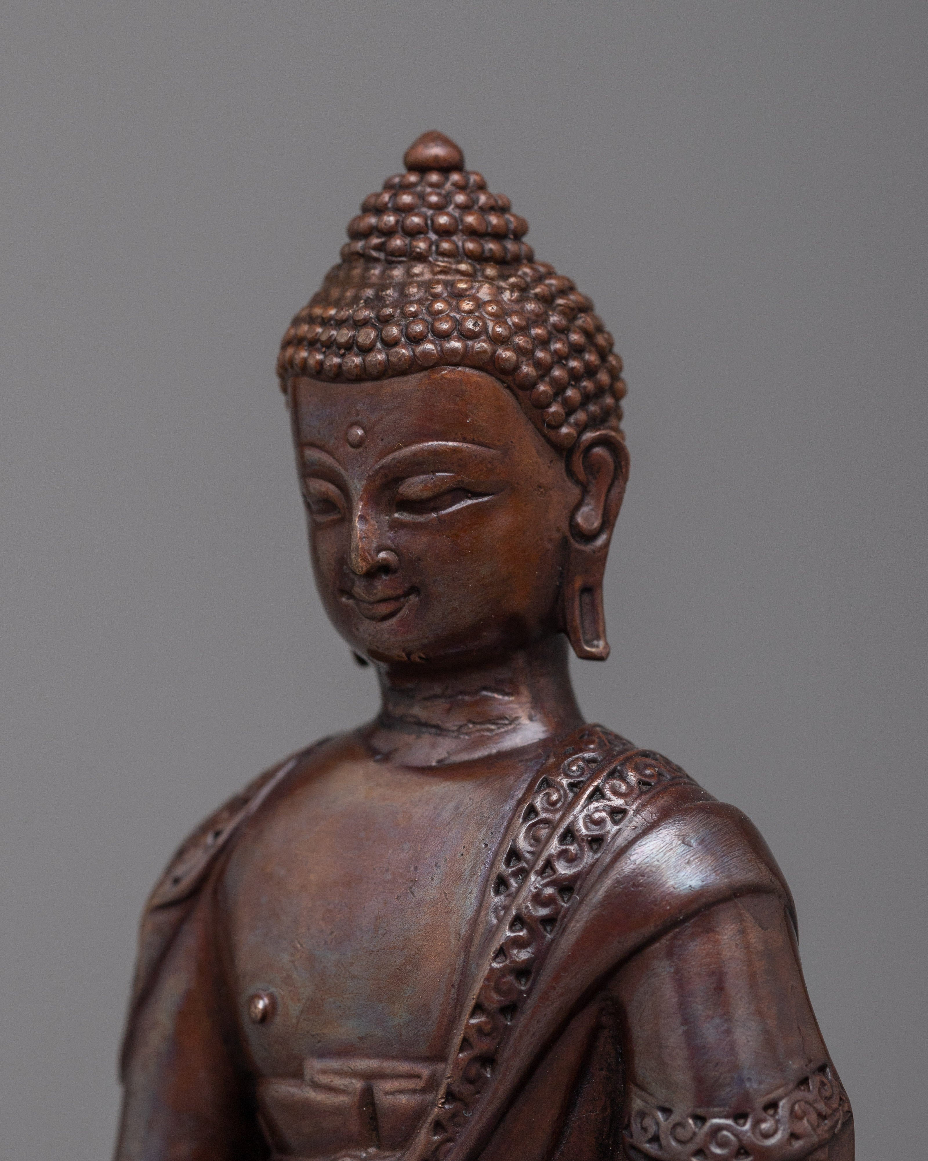 Oxidized Copper Machine Made Amitabha Buddha Statue | Skillfully Crafted to Convey the Peace Of Statue