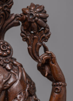 Oxidized Copper Chenresig Statue | Reflect the Eternal Compassion and Wisdom of the Bodhisattva