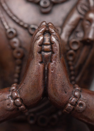Oxidized Copper Chenresig Statue | Reflect the Eternal Compassion and Wisdom of the Bodhisattva