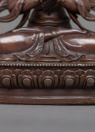 Oxidized Copper Chenresig Statue | Reflect the Eternal Compassion and Wisdom of the Bodhisattva