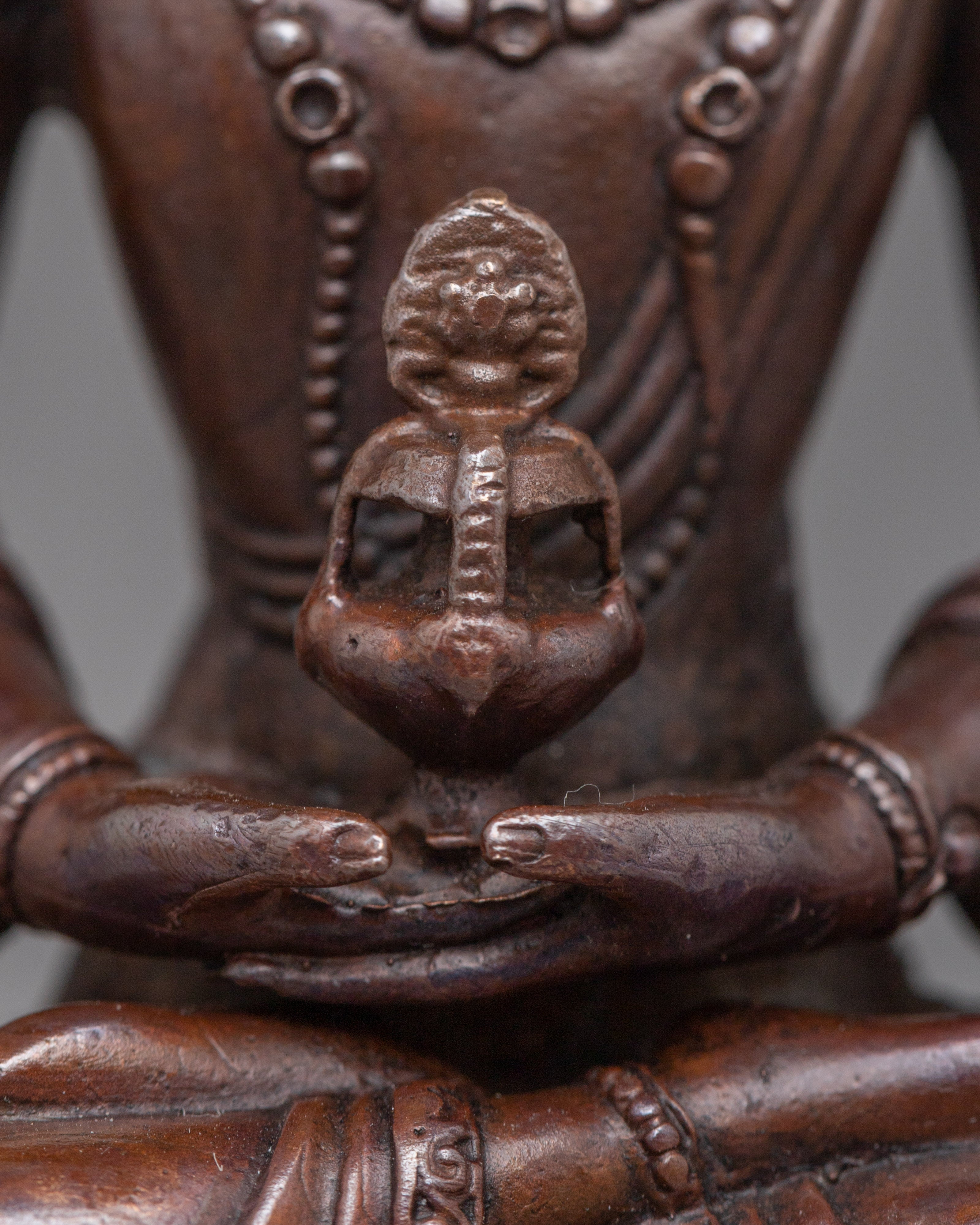Copper Buddha Amitayus Statue |  Radiating Healing and Longevity Blessings