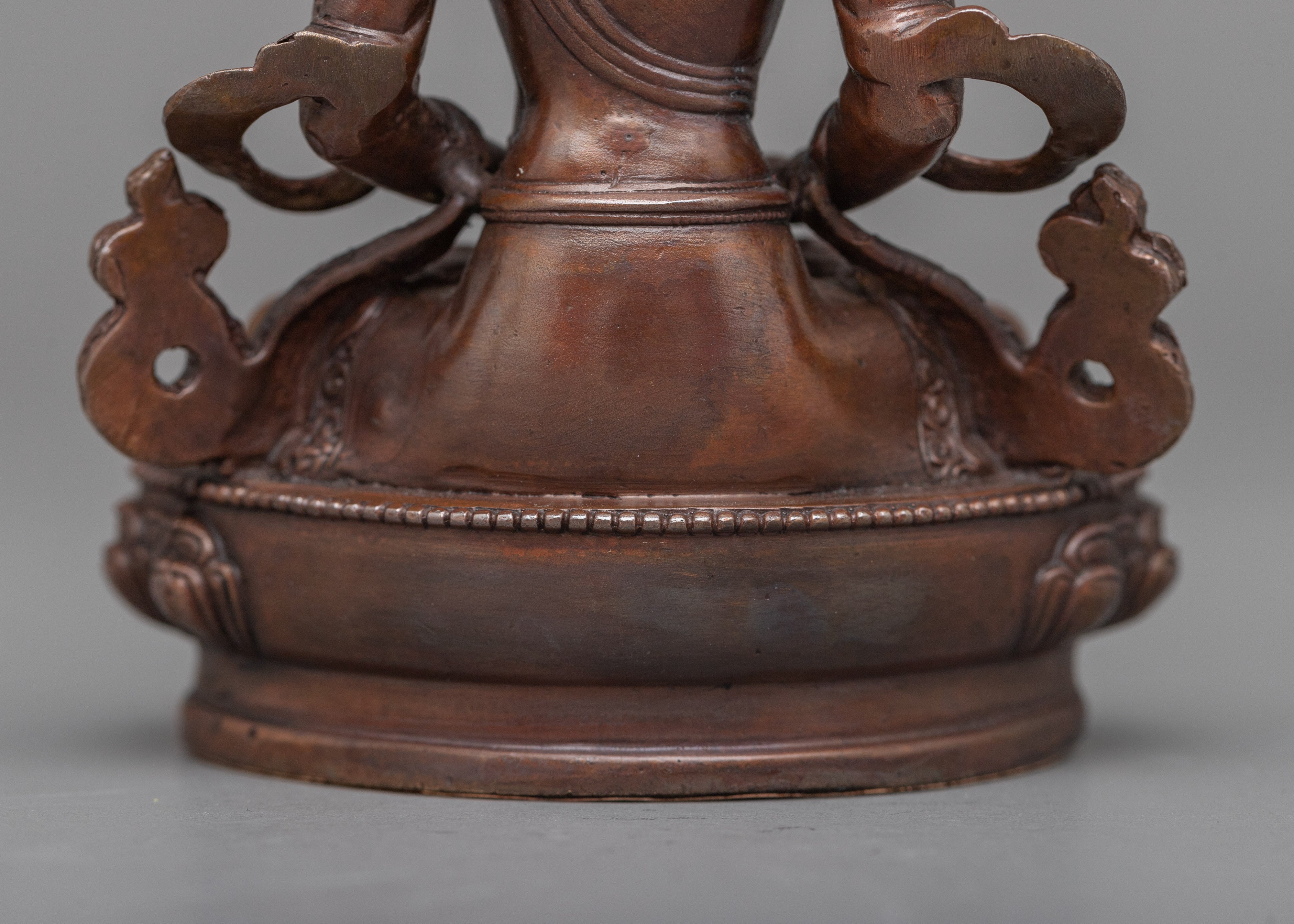 Copper Buddha Amitayus Statue |  Radiating Healing and Longevity Blessings