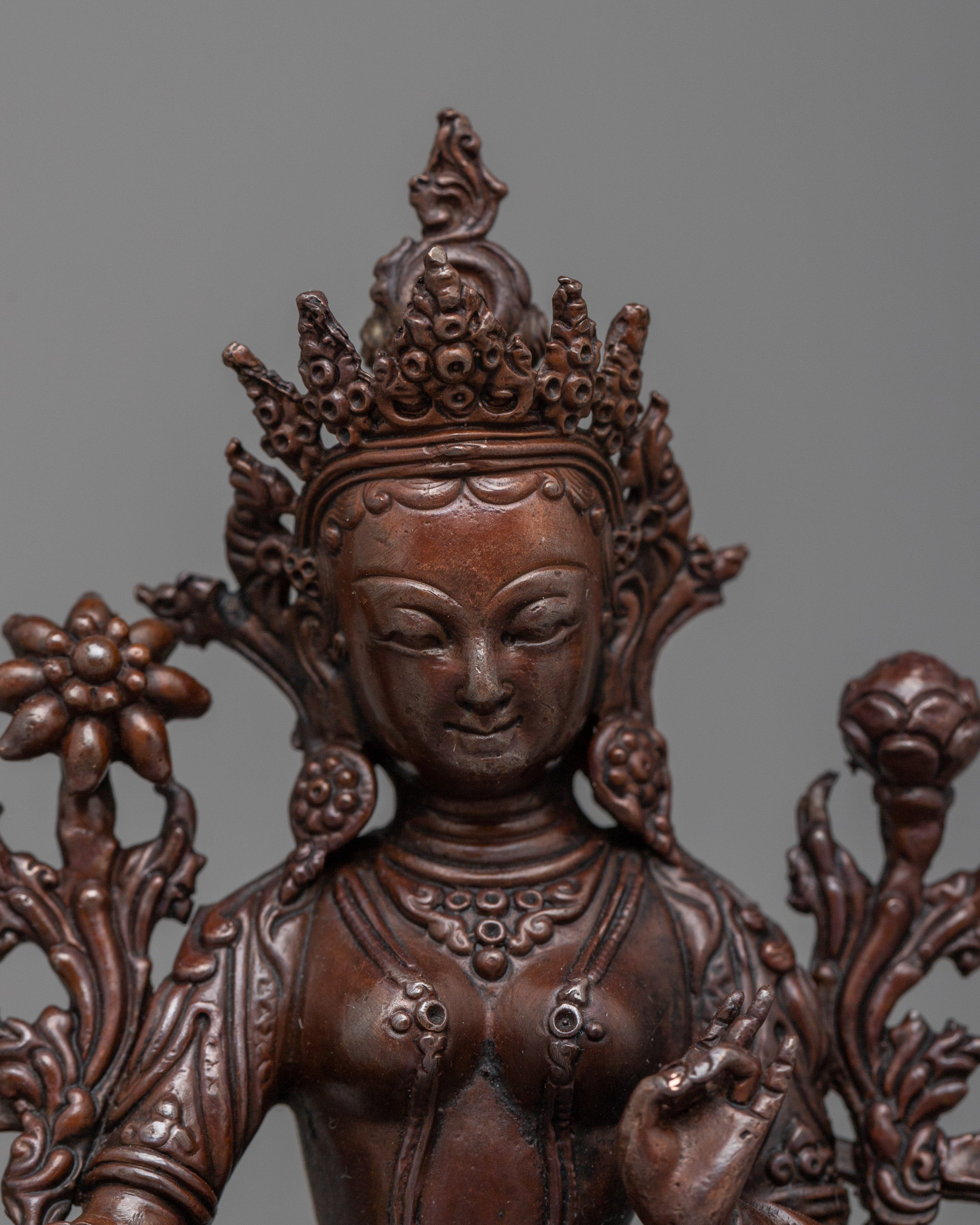 Tibetan Arya Green Tara Statue | Enlightened Presence for Your Altar