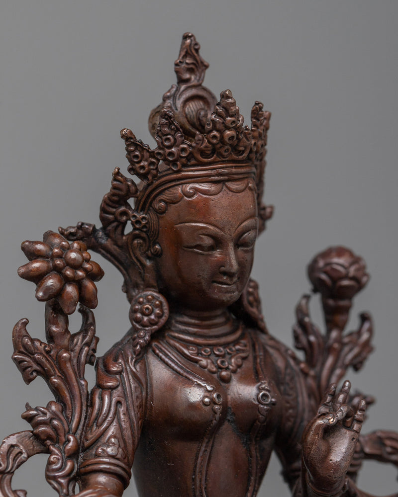 Tibetan Arya Green Tara Statue | Enlightened Presence for Your Altar