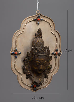 White Tara Face Wall Decor | Goddess Wall Hanging