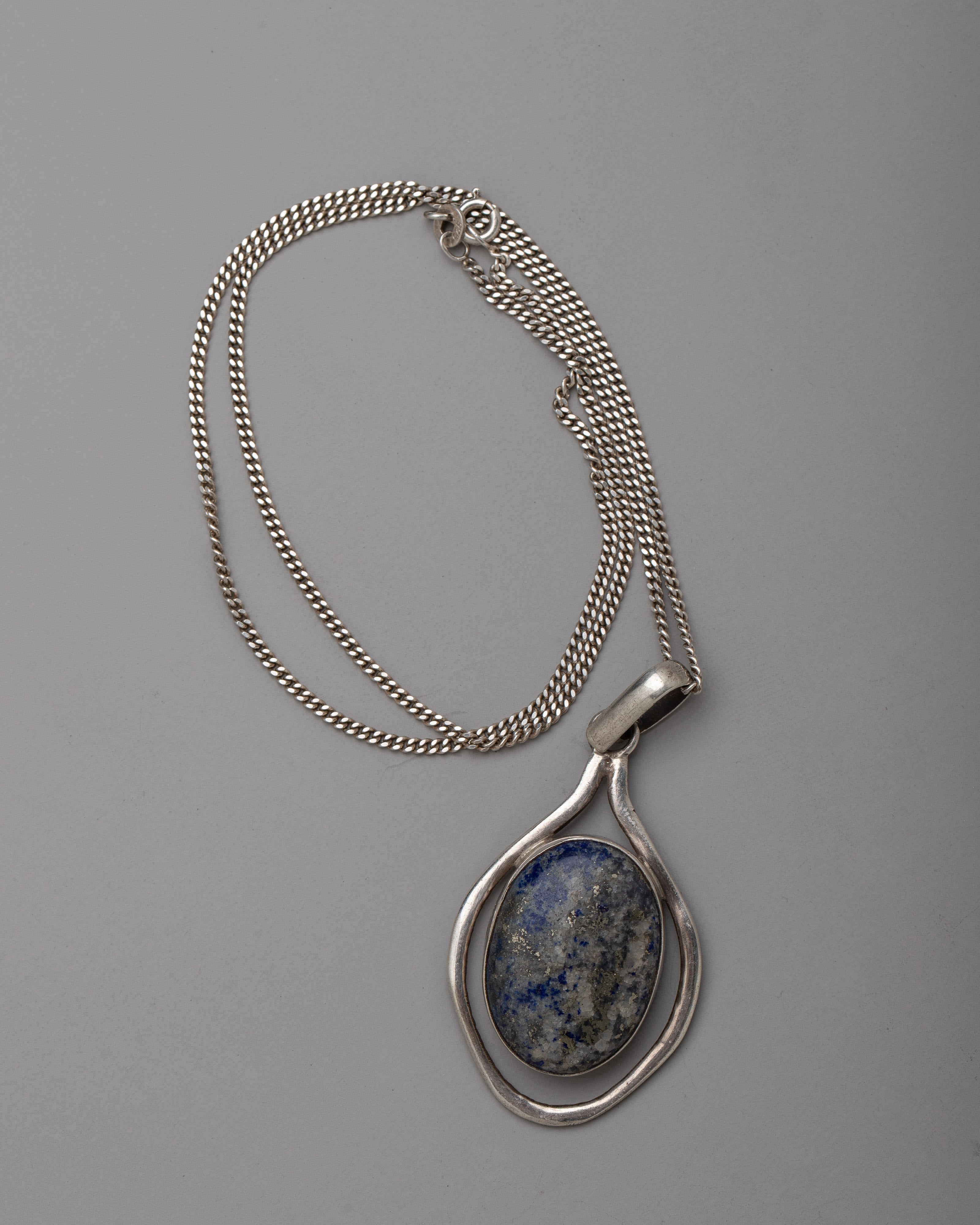 Lapis Lazuli Locket | Deep Blue Gemstone Pendant for Wisdom and Truth