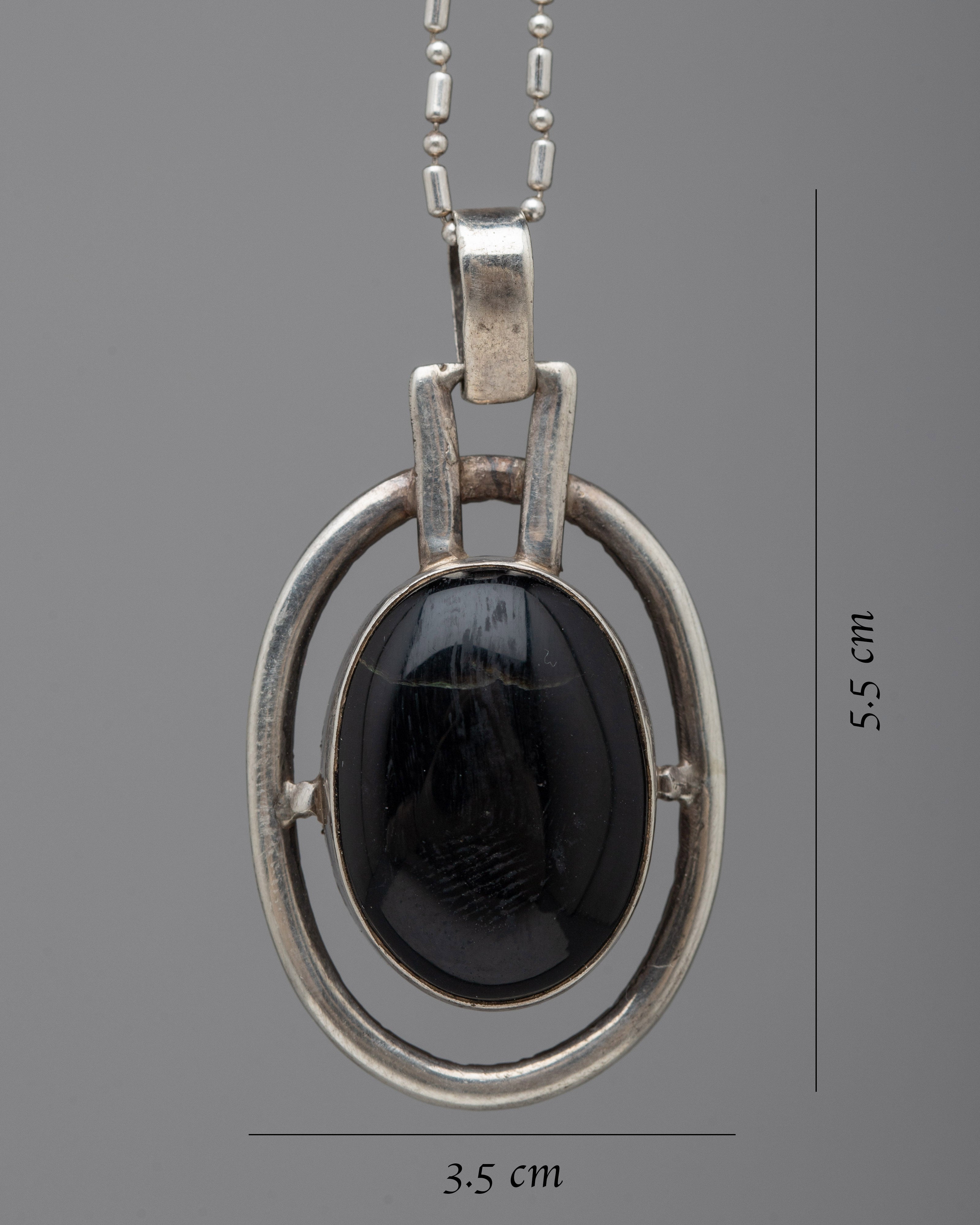 Silver Onyx Locket | Distinctive Piece for Spiritual Well-being