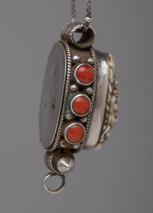 Wrathful Deity Face Silver Locket | Powerful Tibetan Protector Amulet