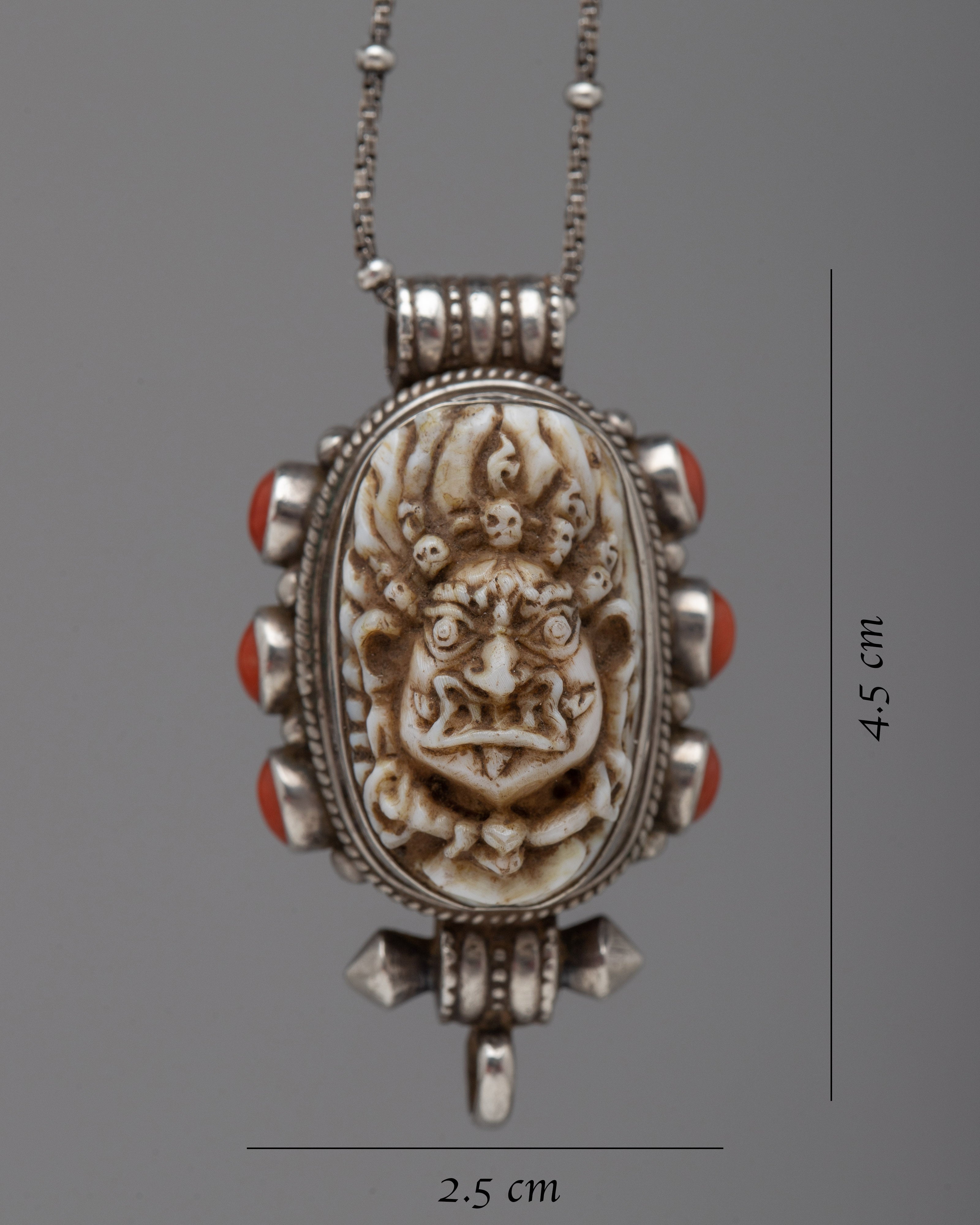Wrathful Deity Face Silver Locket | Powerful Tibetan Protector Amulet