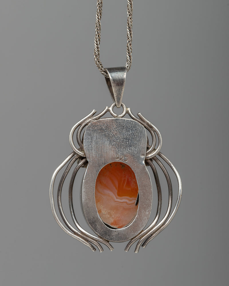 Orange Sardonyx Pendant | High-Quality Stone for Emotional Balance and Harmon