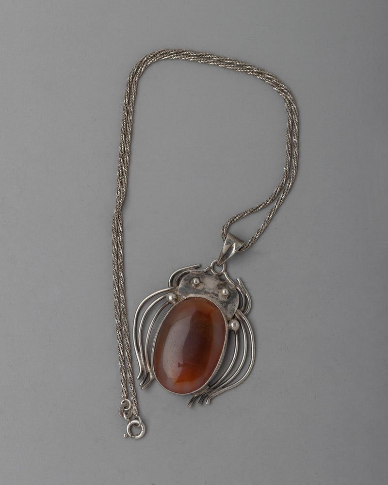 Carnelian Gemstone Locket | Jewelry with a Touch of Warm Energy