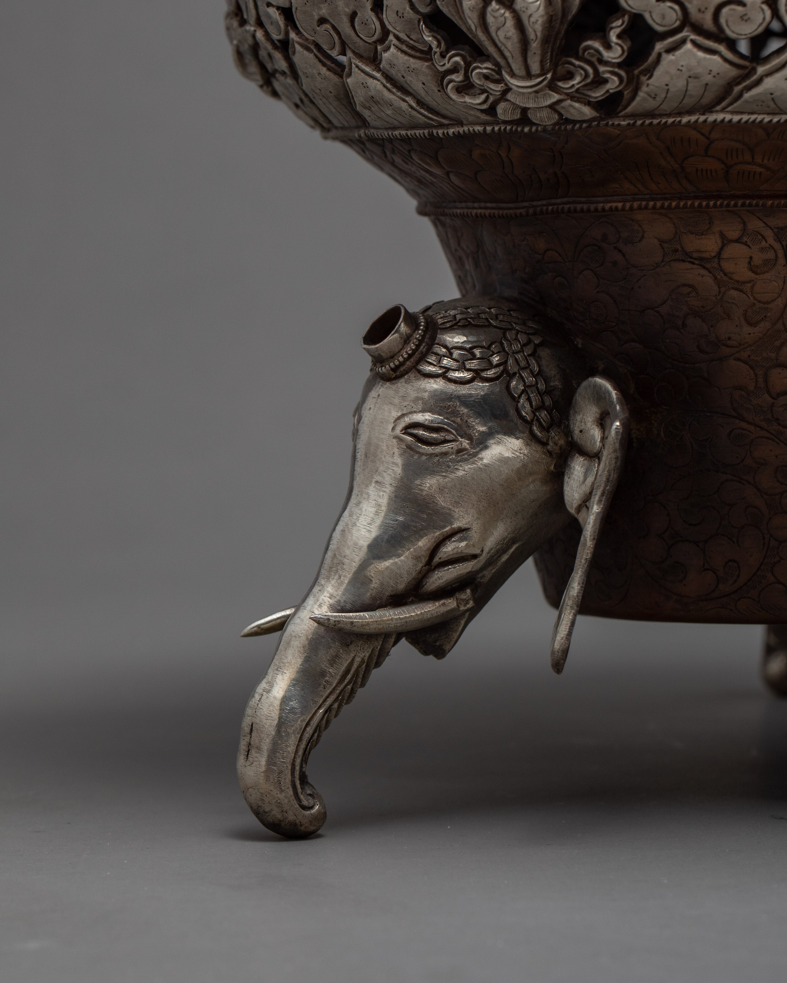 Antique Incense Burner | Buddist Ritual Items | Silver-plated Burner