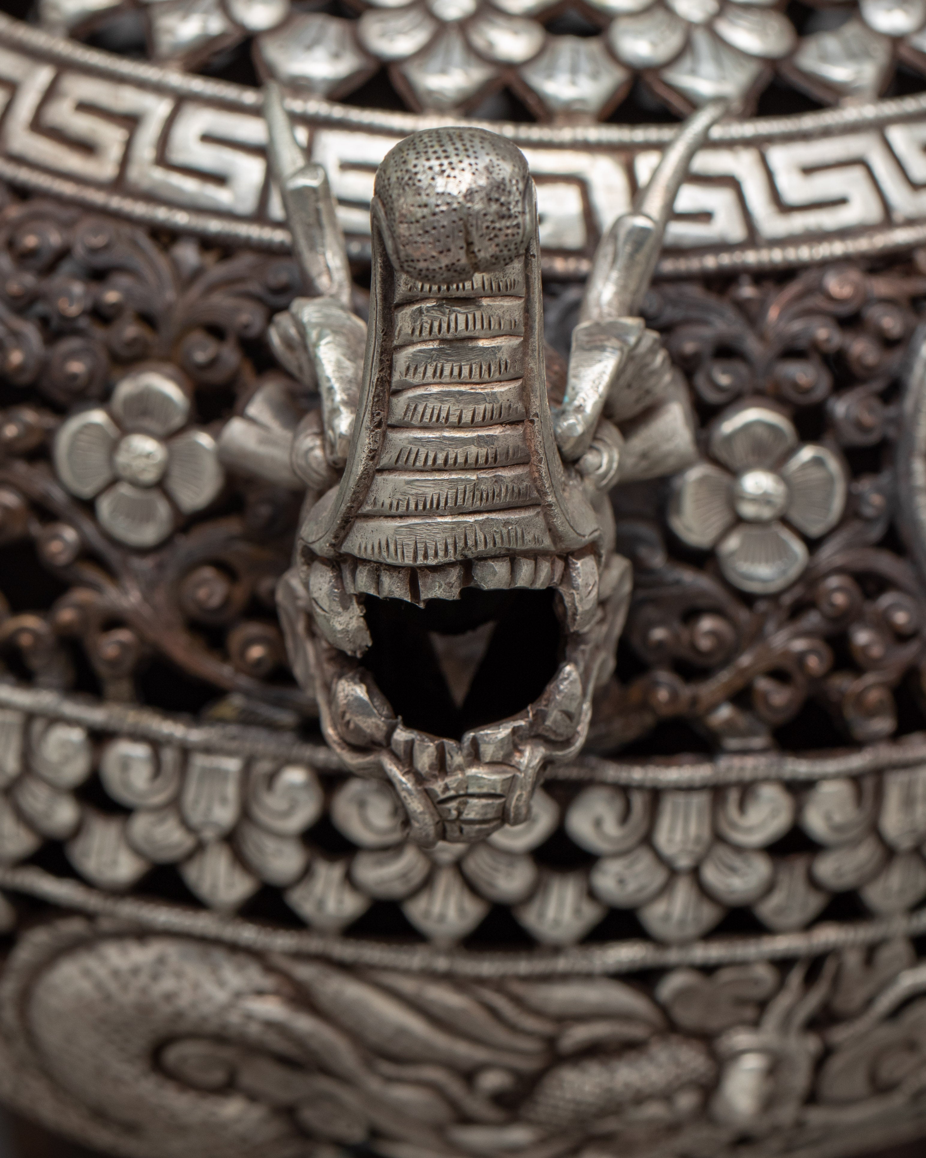 Antique Incense Burner | Buddist Ritual Items | Silver-plated Burner