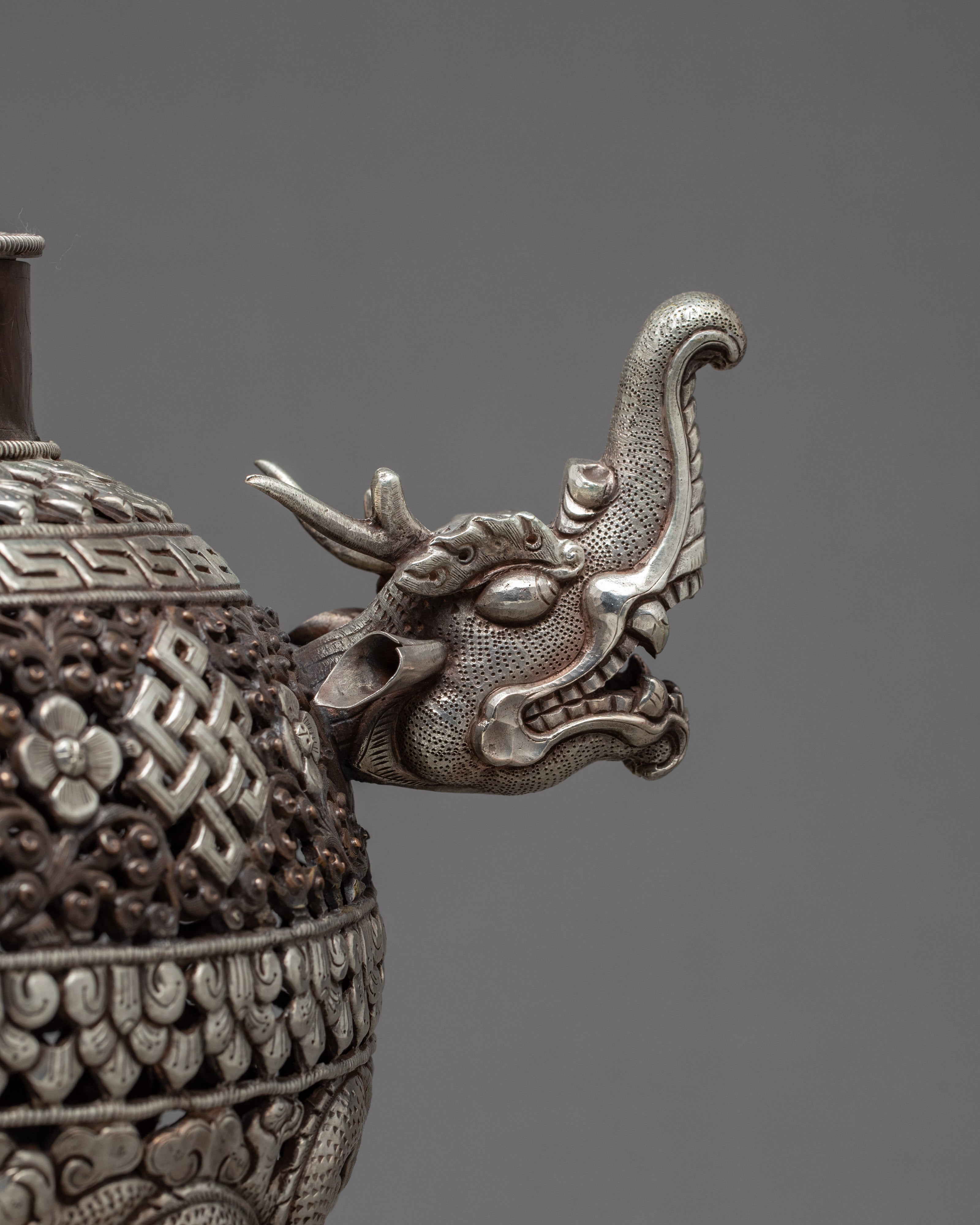 Antique Incense Burner | Buddist Ritual Items | Silver-plated Burner