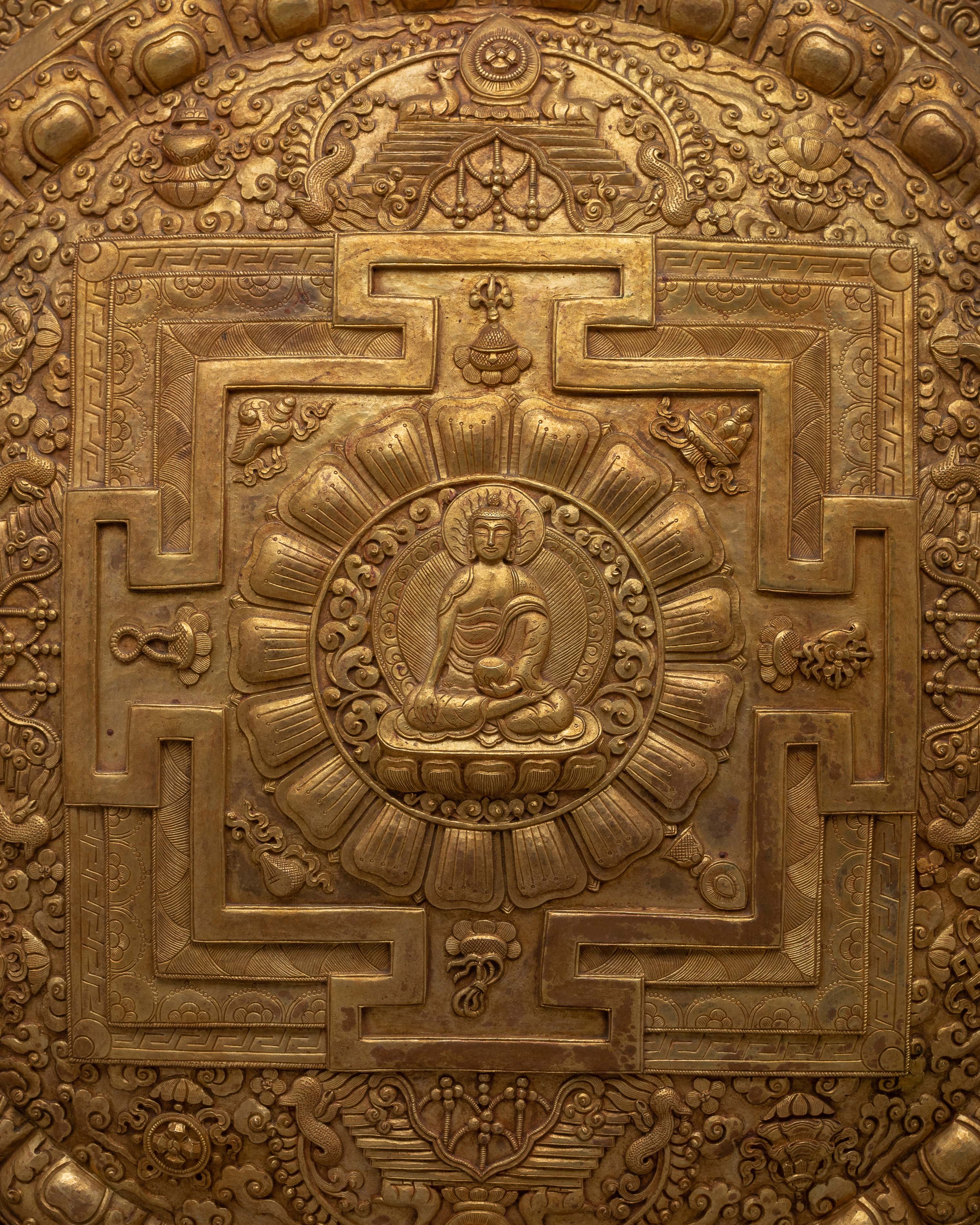 Circular Copper Mandala | Bohemian Wall Decor for Spiritual Enrichment