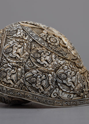 Deities Carved Buddhist Sankha | Unveiling Spiritual Mastery of Artistry