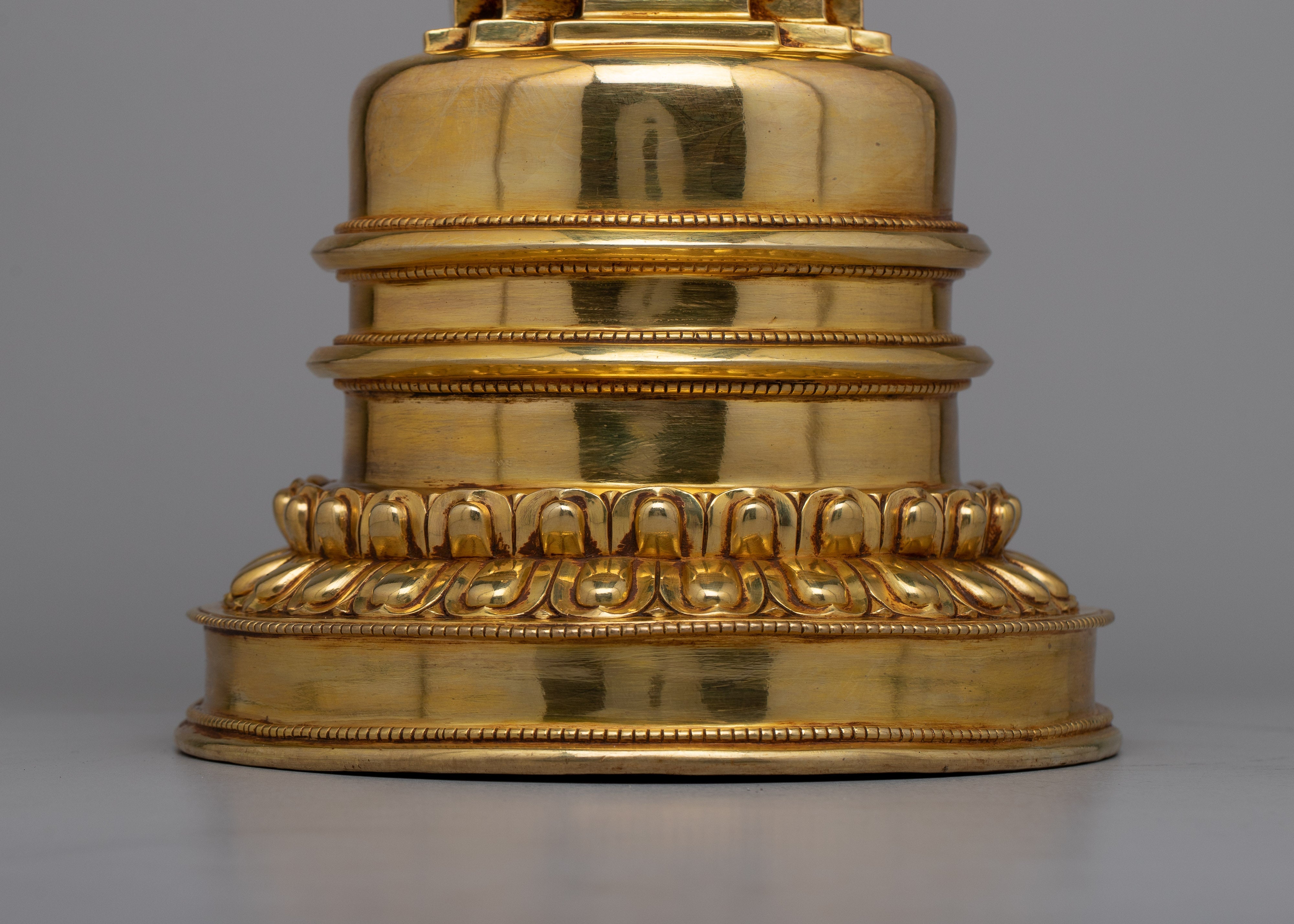 Shrine Copper Stupa | Shown with Serenity and Spiritual Significance