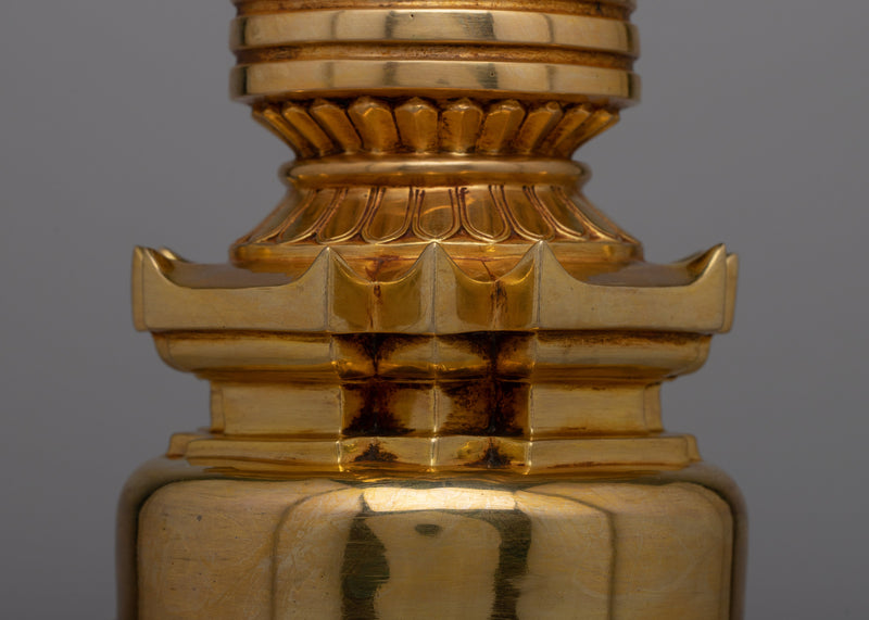 Shrine Copper Stupa | Shown with Serenity and Spiritual Significance