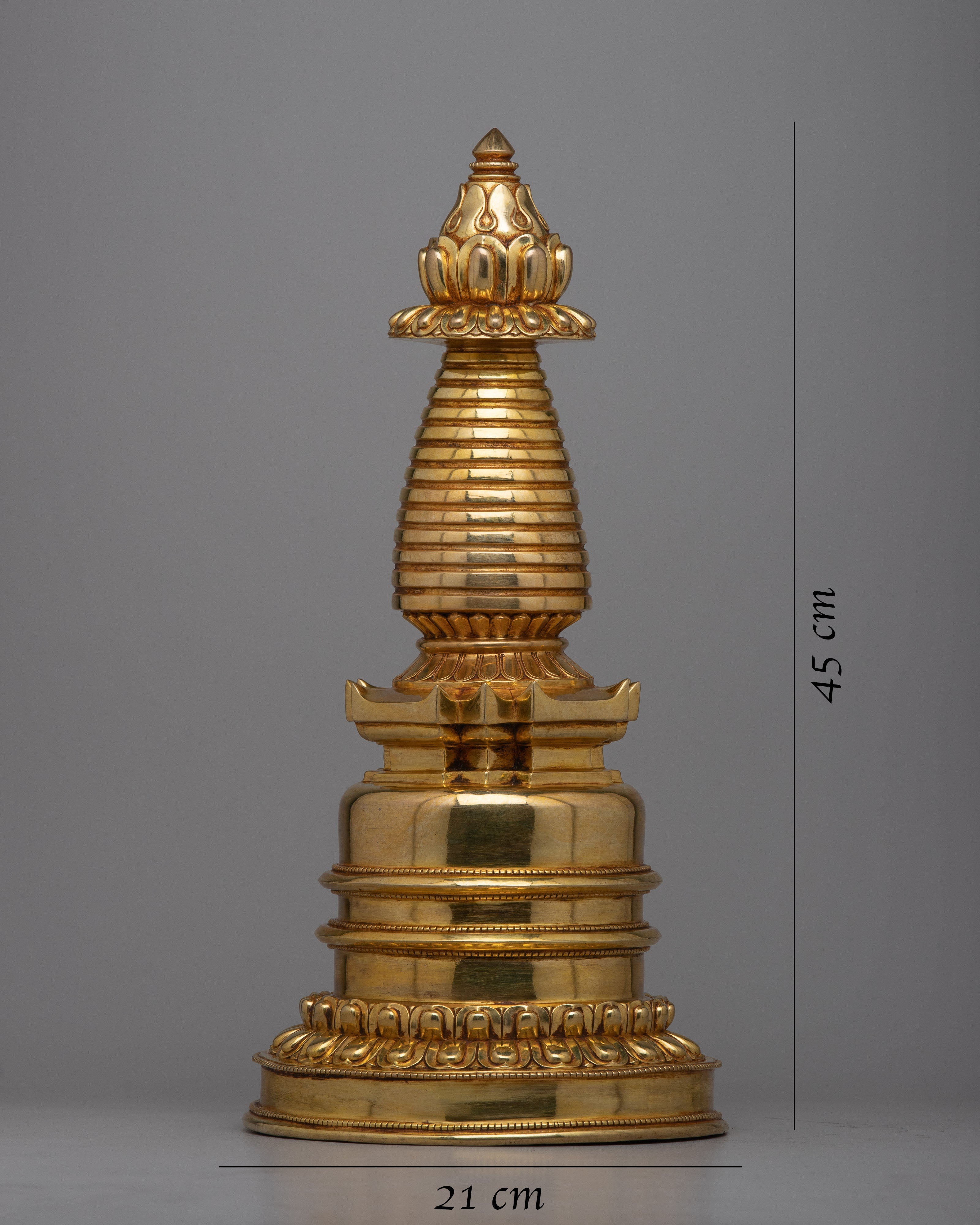 Shrine Copper Stupa | Shown with Serenity and Spiritual Significance