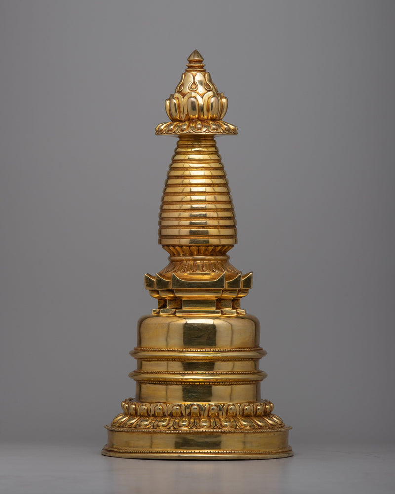 Shrine Copper Stupa | Shown with Serenity and Spiritual Significance