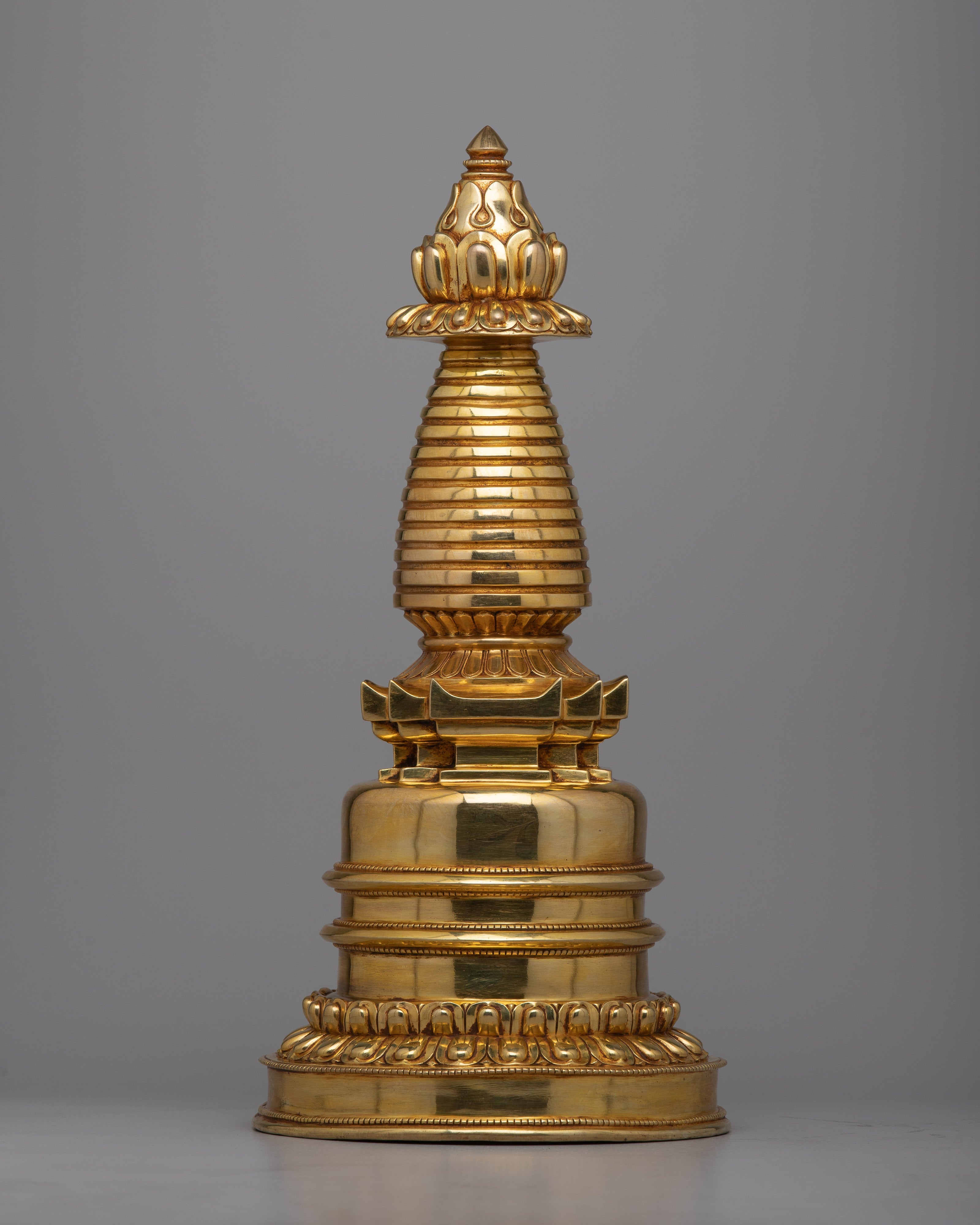 Shrine Copper Stupa | Shown with Serenity and Spiritual Significance