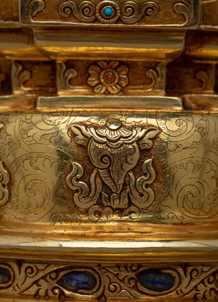 Gold Plated Kadampa Stupa | Invoking Serenity and Divine Blessings