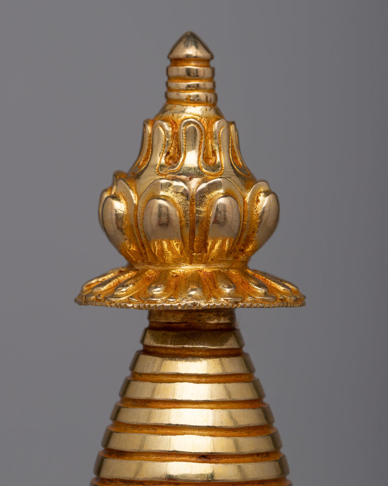 Handcrafted Copper Shrine Stupa | A Reverent Symbol of Spiritual Sanctity