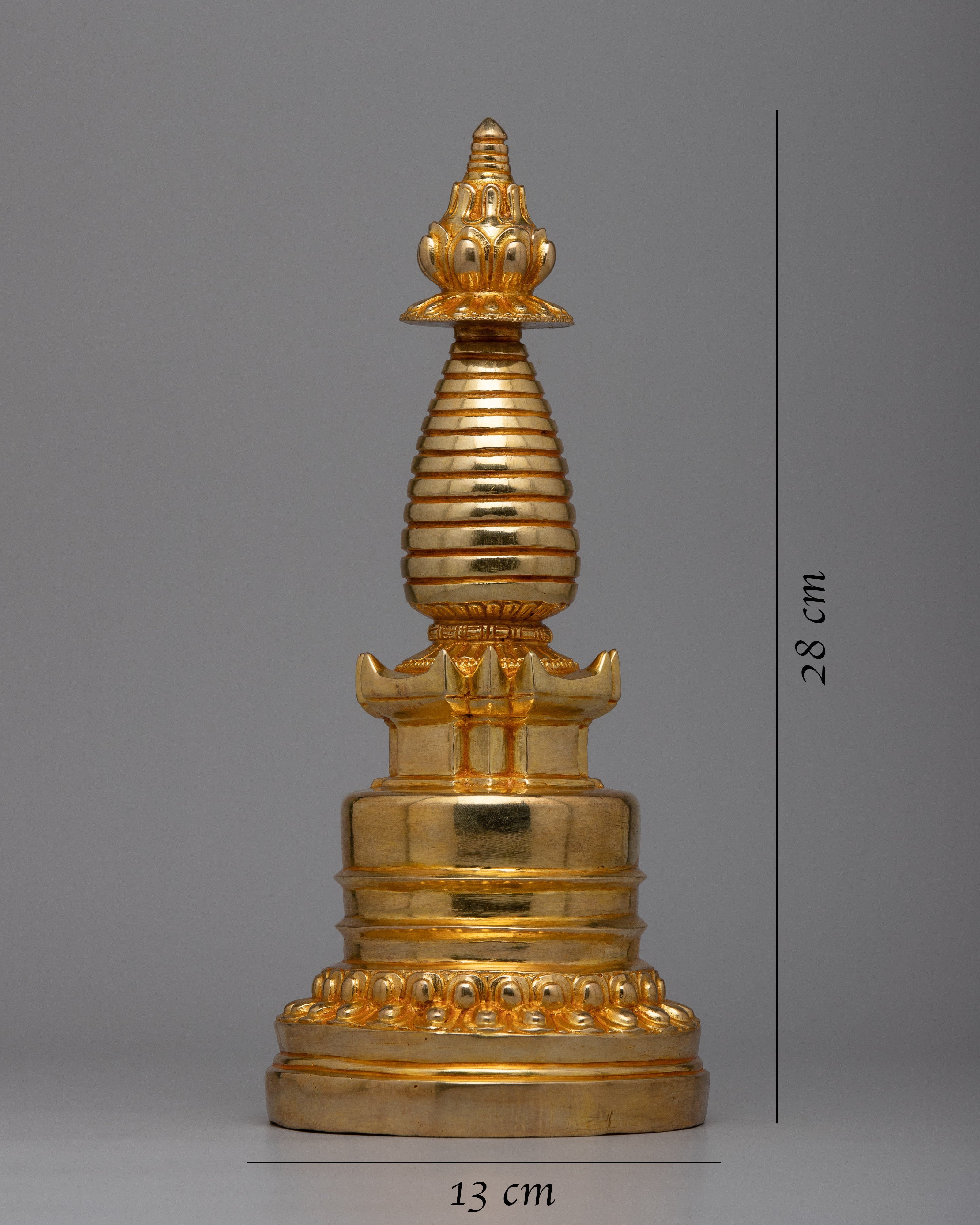 Handcrafted Copper Shrine Stupa | A Reverent Symbol of Spiritual Sanctity