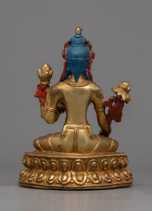 Handcrafted Copper White Tara Statue | Serene Goddess of Longevity